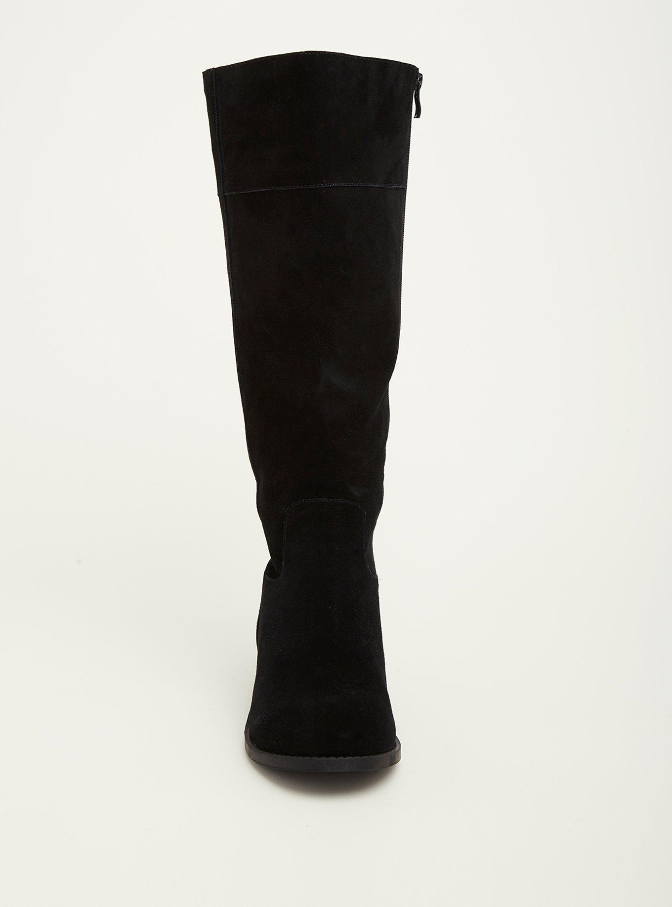 Extra wide calf hot sale black suede boots