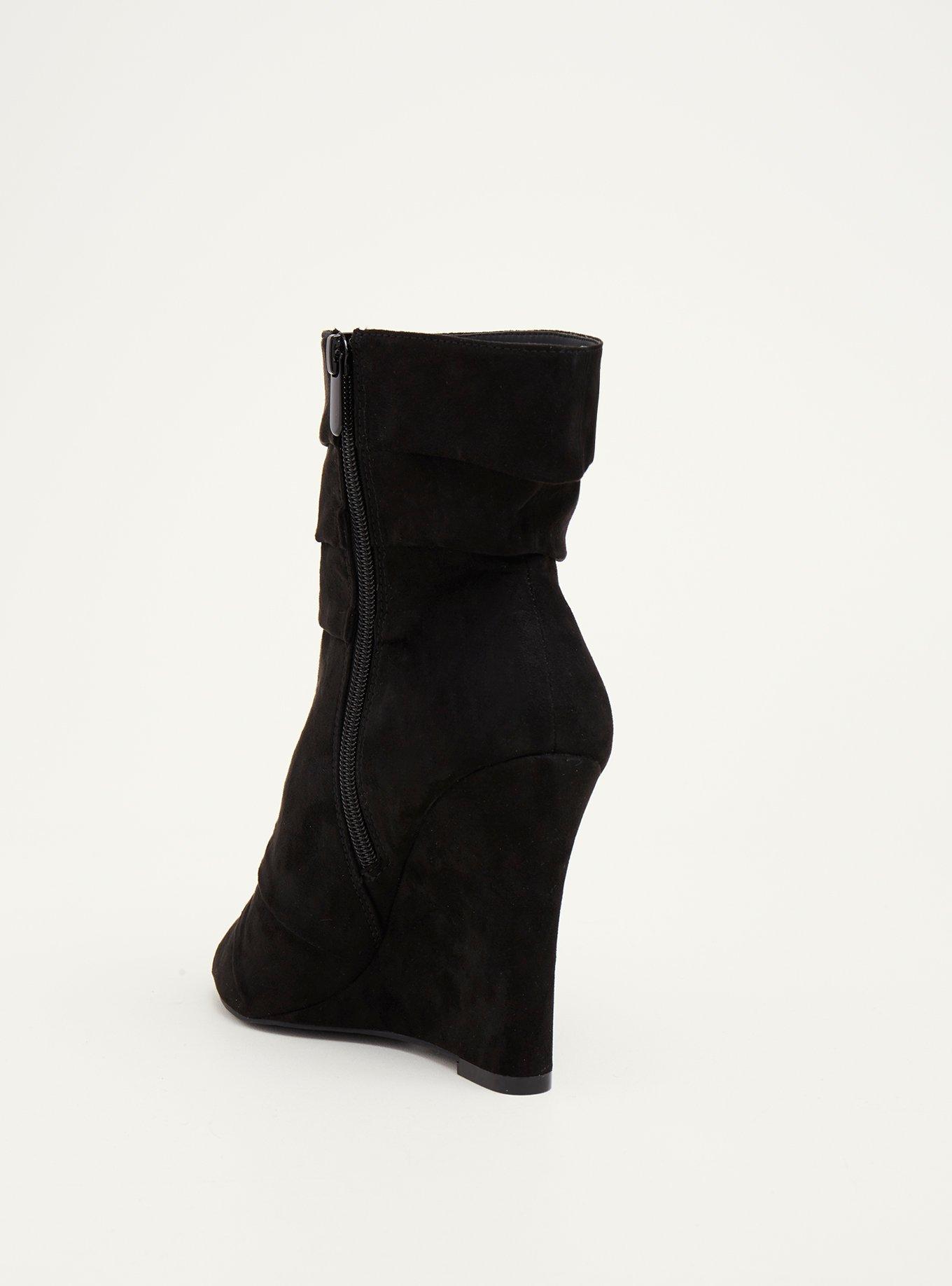 Scrunch Peep Toe Wedge (WW), BLACK, alternate