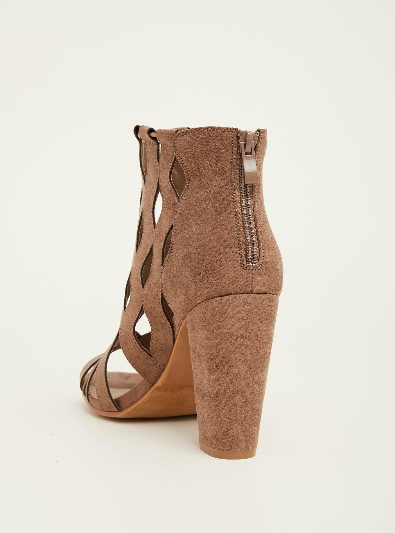 Plus Size Taupe Laser Cut Bootie (Wide Width), TAN BEIGE, alternate