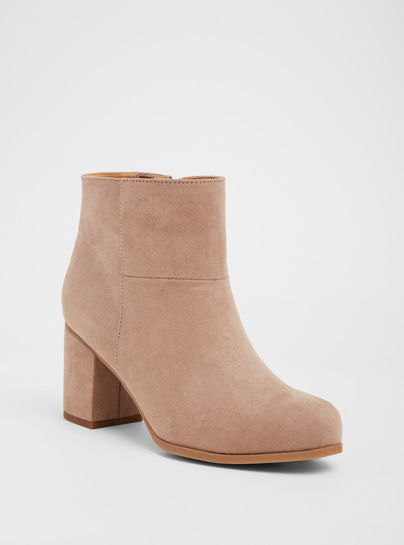 Plus Size Taupe Block Heel Booties Wide Width Torrid