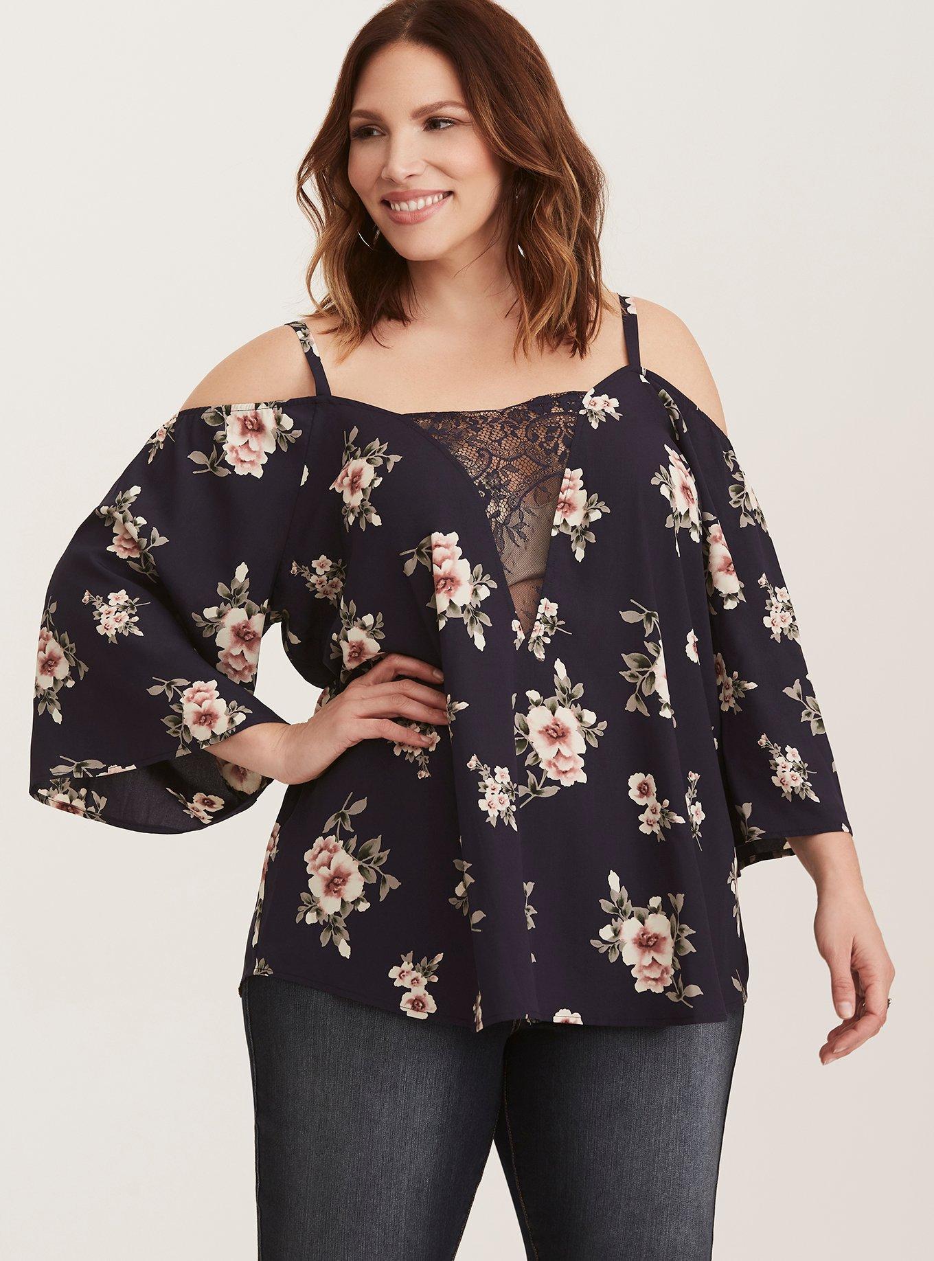 Floral Cold Shoulder Top – Lennon & Lace