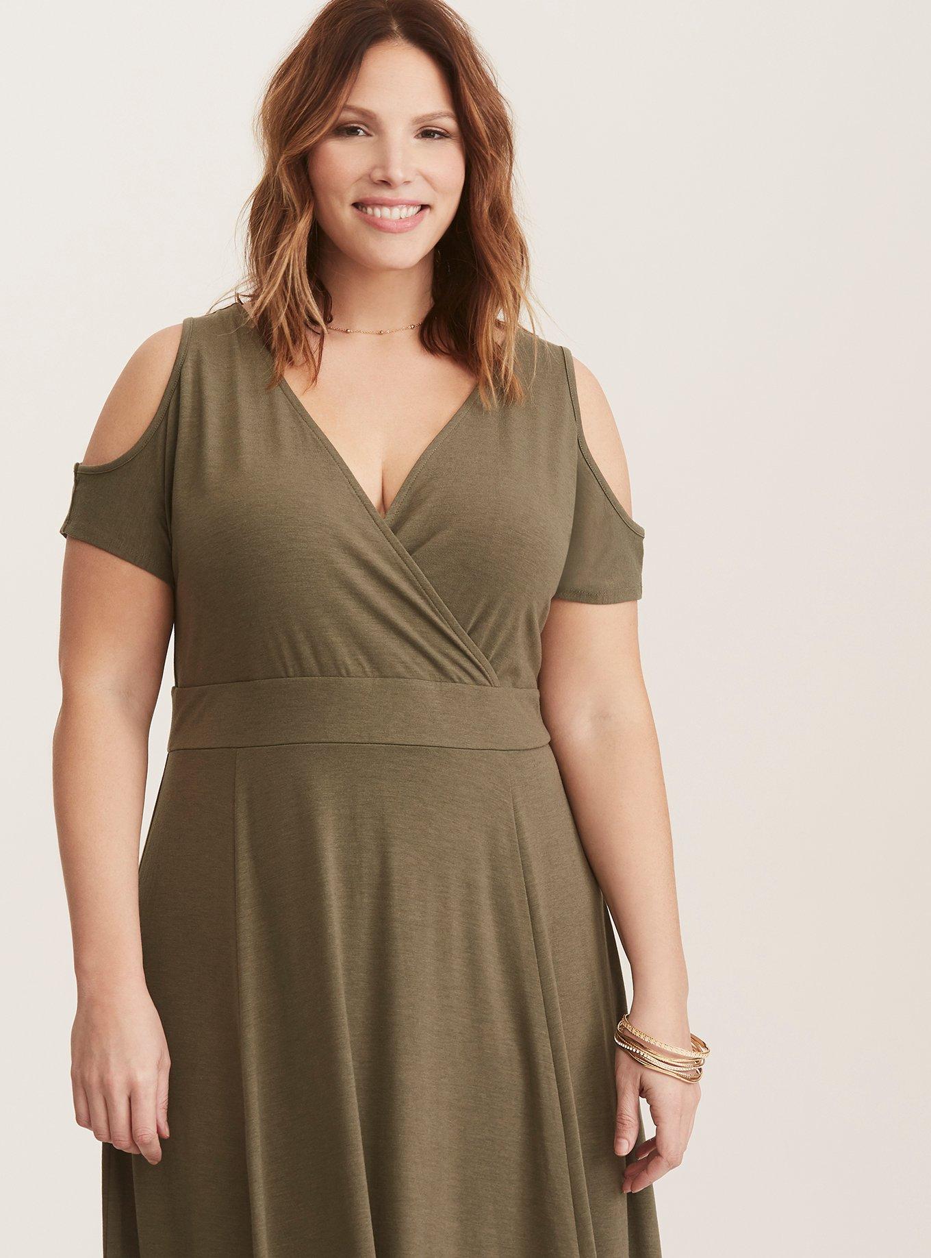 Cold shoulder hot sale jersey dress