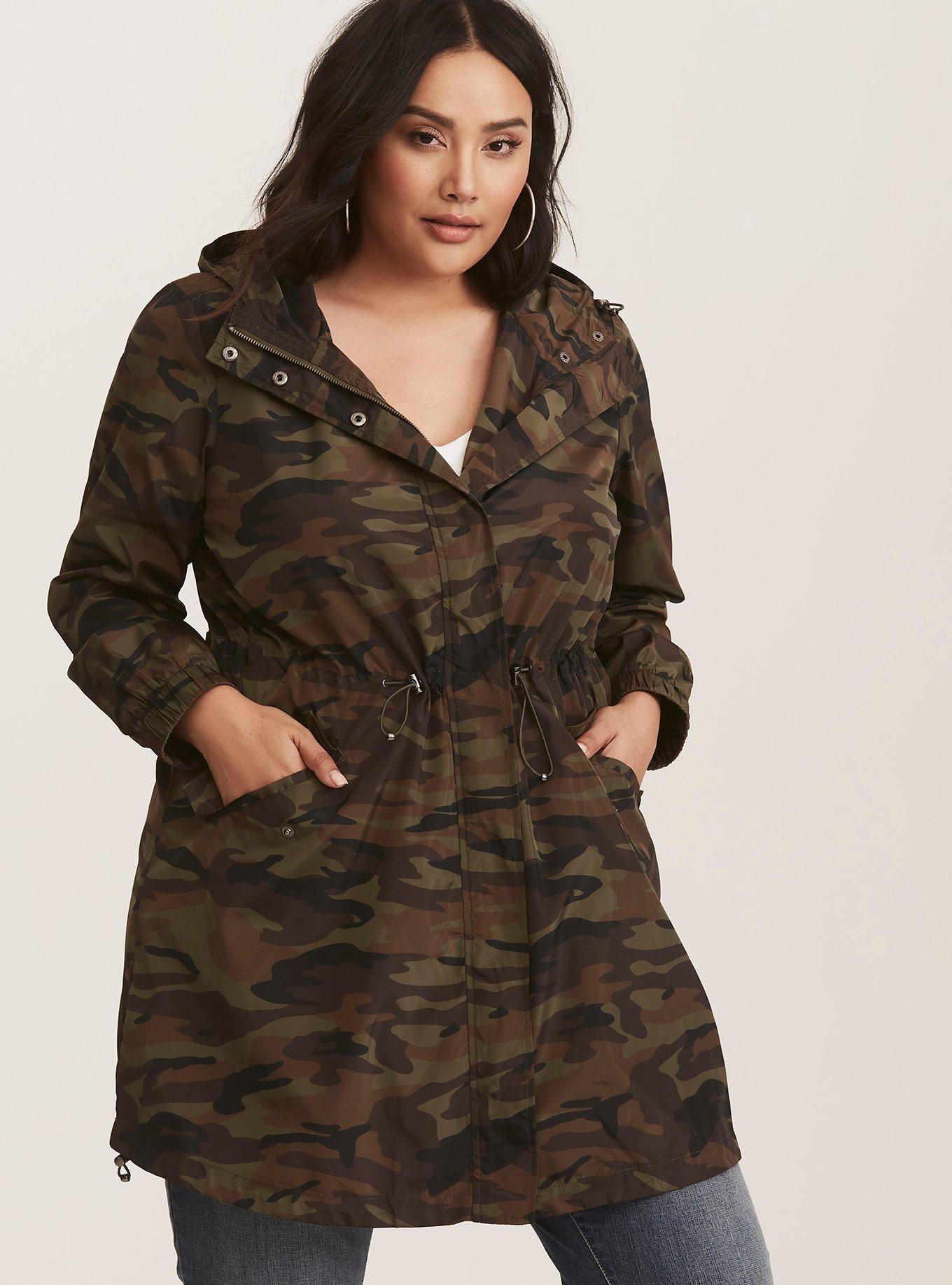 Torrid camo coat 2024 with pink fur