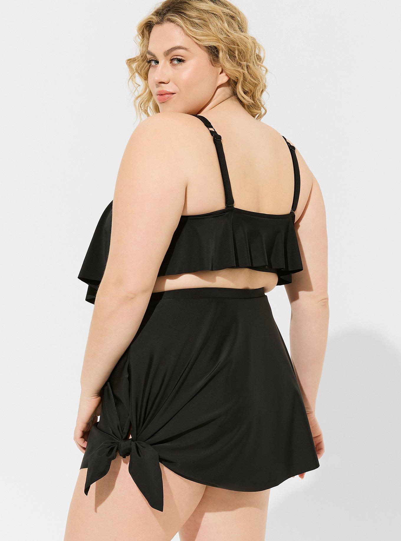 Plus Size - High-Rise Long Skater Swim Skirt With Brief - Torrid