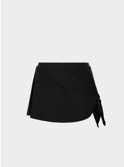 High Rise Mid Length Side Tie Swim Skirt With Brief, DEEP BLACK, hi-res
