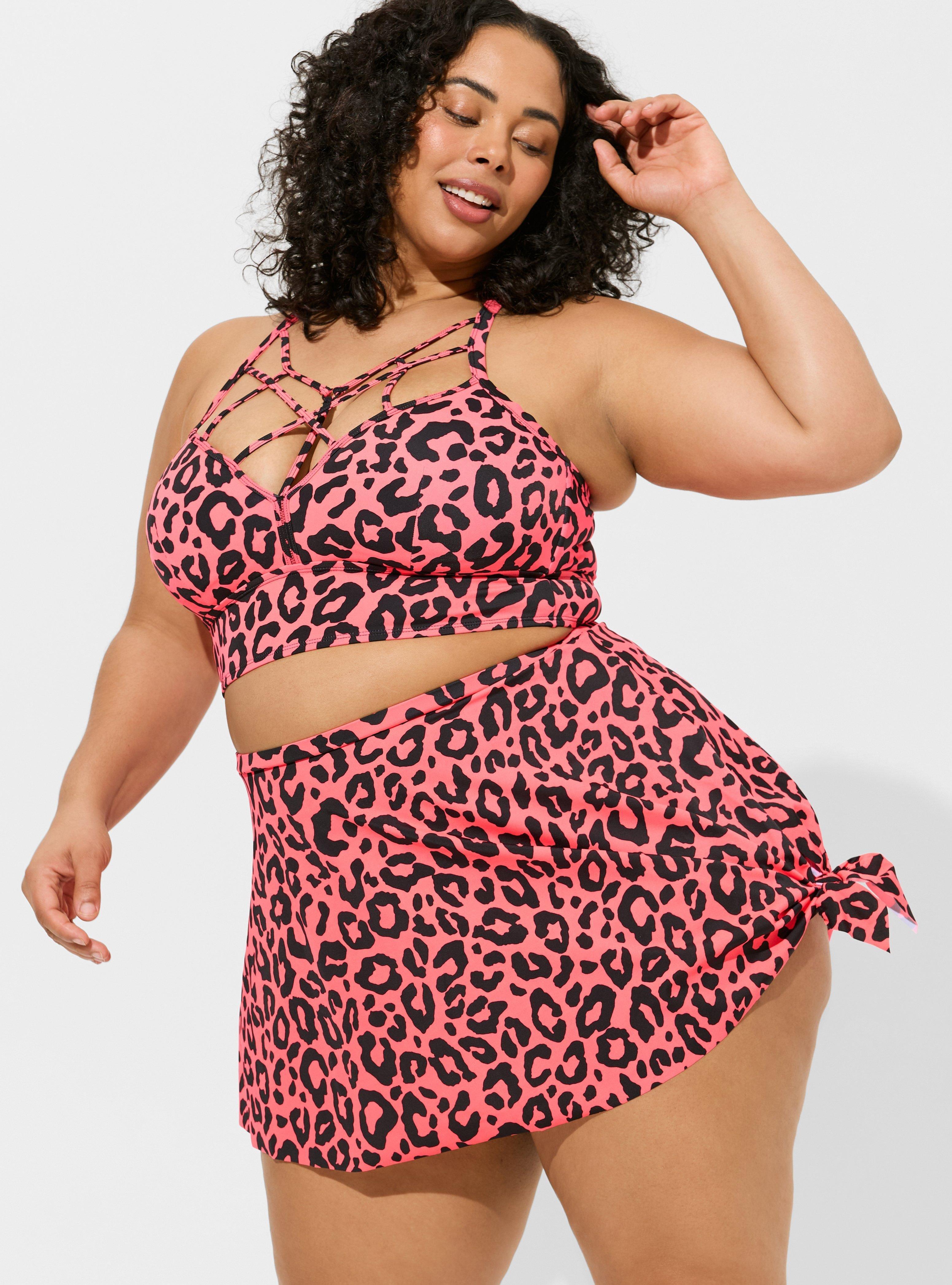 Plus size high waisted swim skirt sale