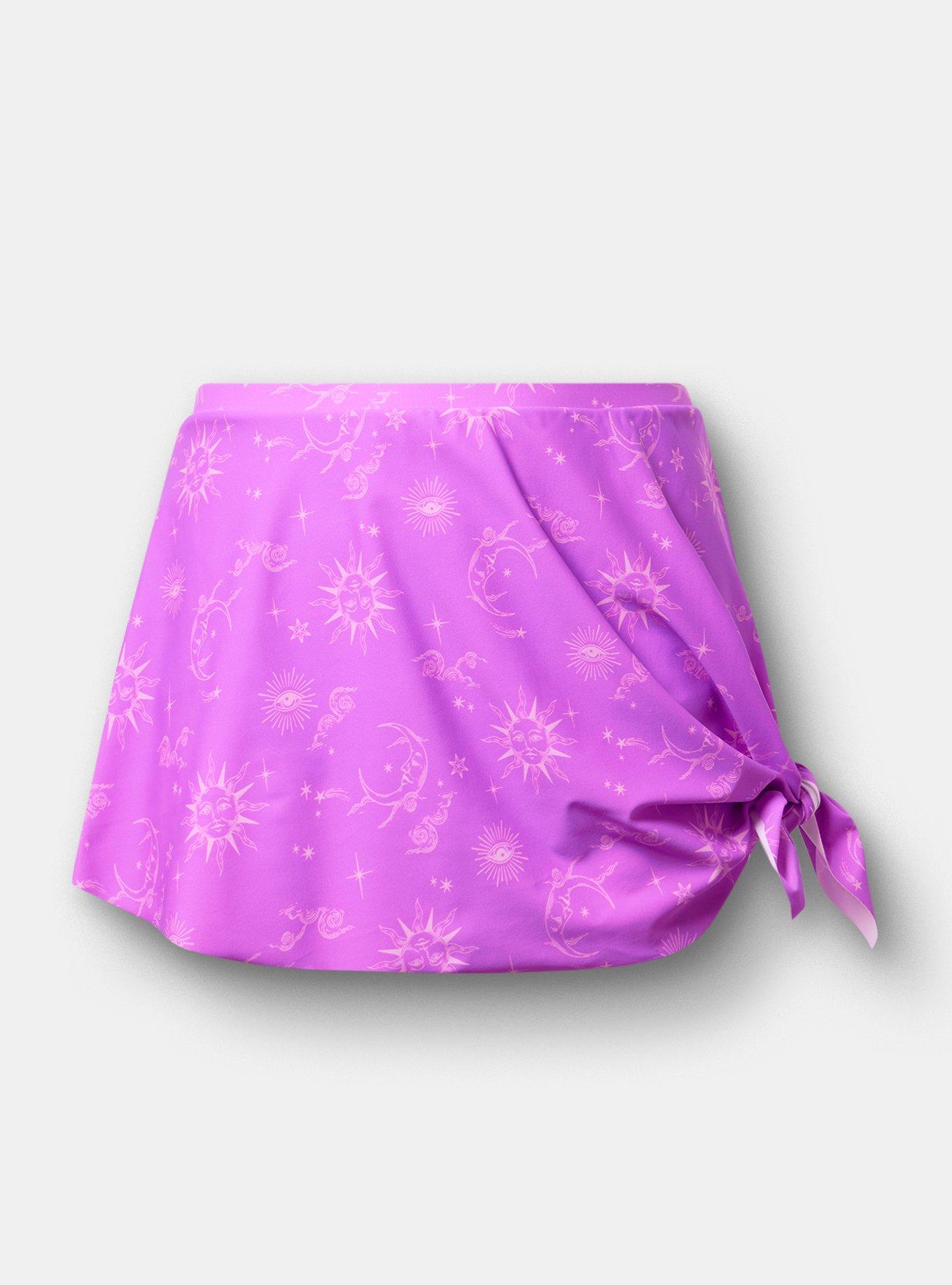 High-Rise Mid-Length Swim Skirt With Brief, CELESTIAL DREAM PURPLE, hi-res