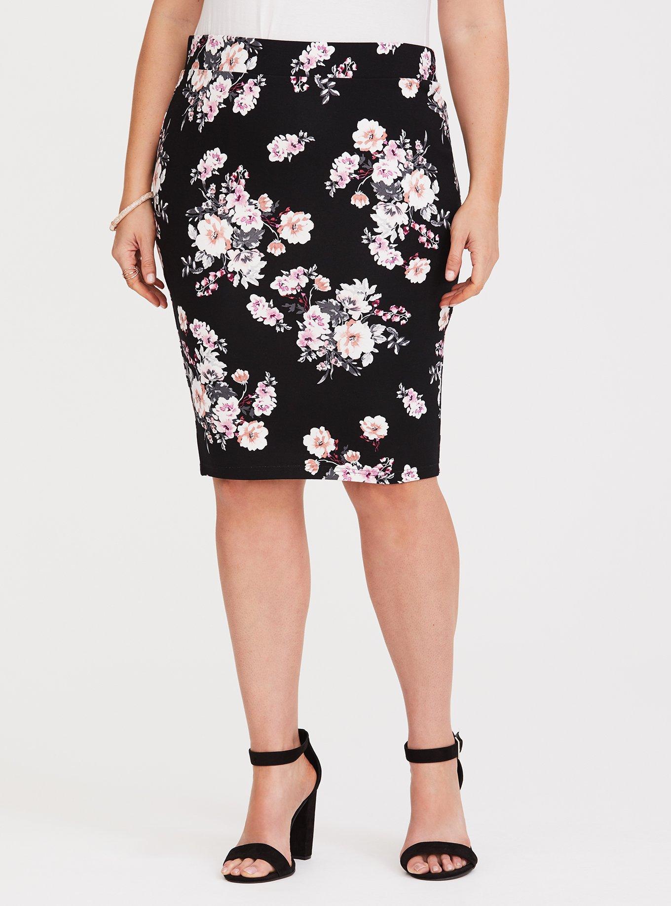 White ponte pencil outlet skirt