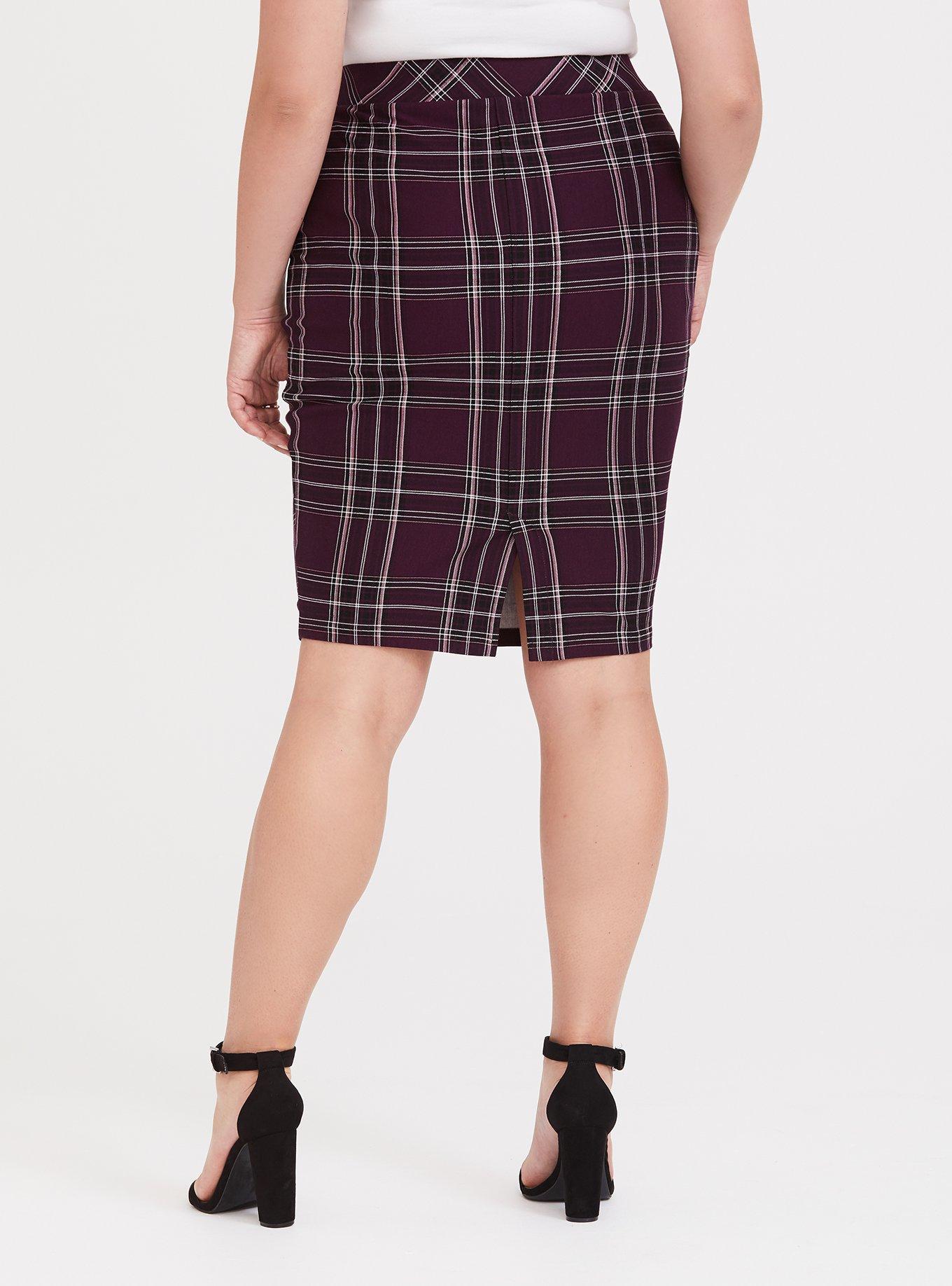 Plus Size - At The Knee Ponte Pencil Skirt - Torrid