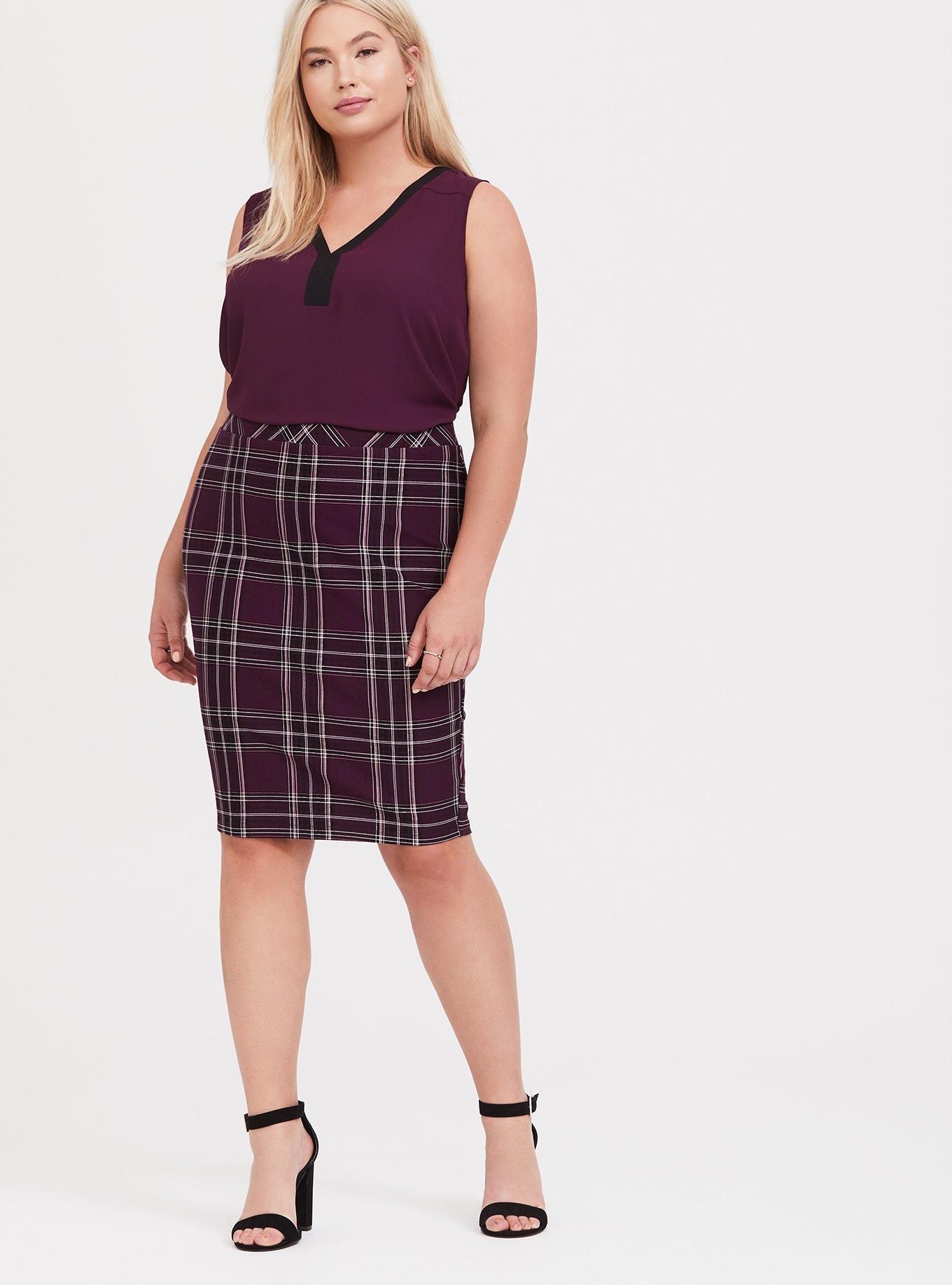 Plus Size - Midi Studio Luxe Ponte Pencil Skirt - Torrid