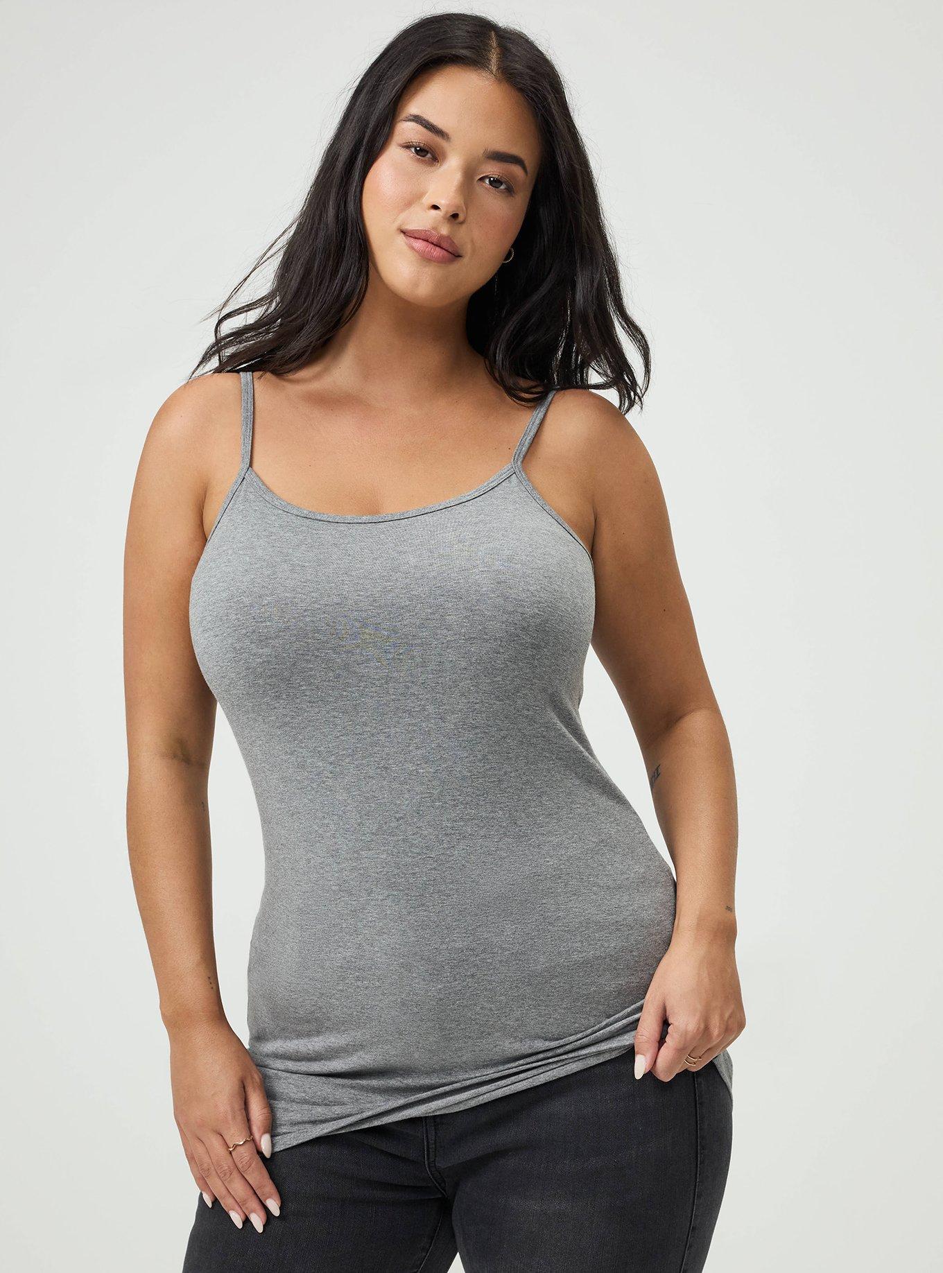 Plus Size Foxy Tunic Cami, MED HEATHER GREY, hi-res