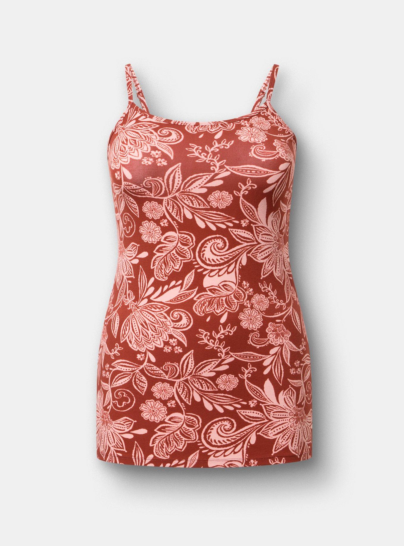 Foxy Tunic Cami, SHANA FLORAL BRICK, flat