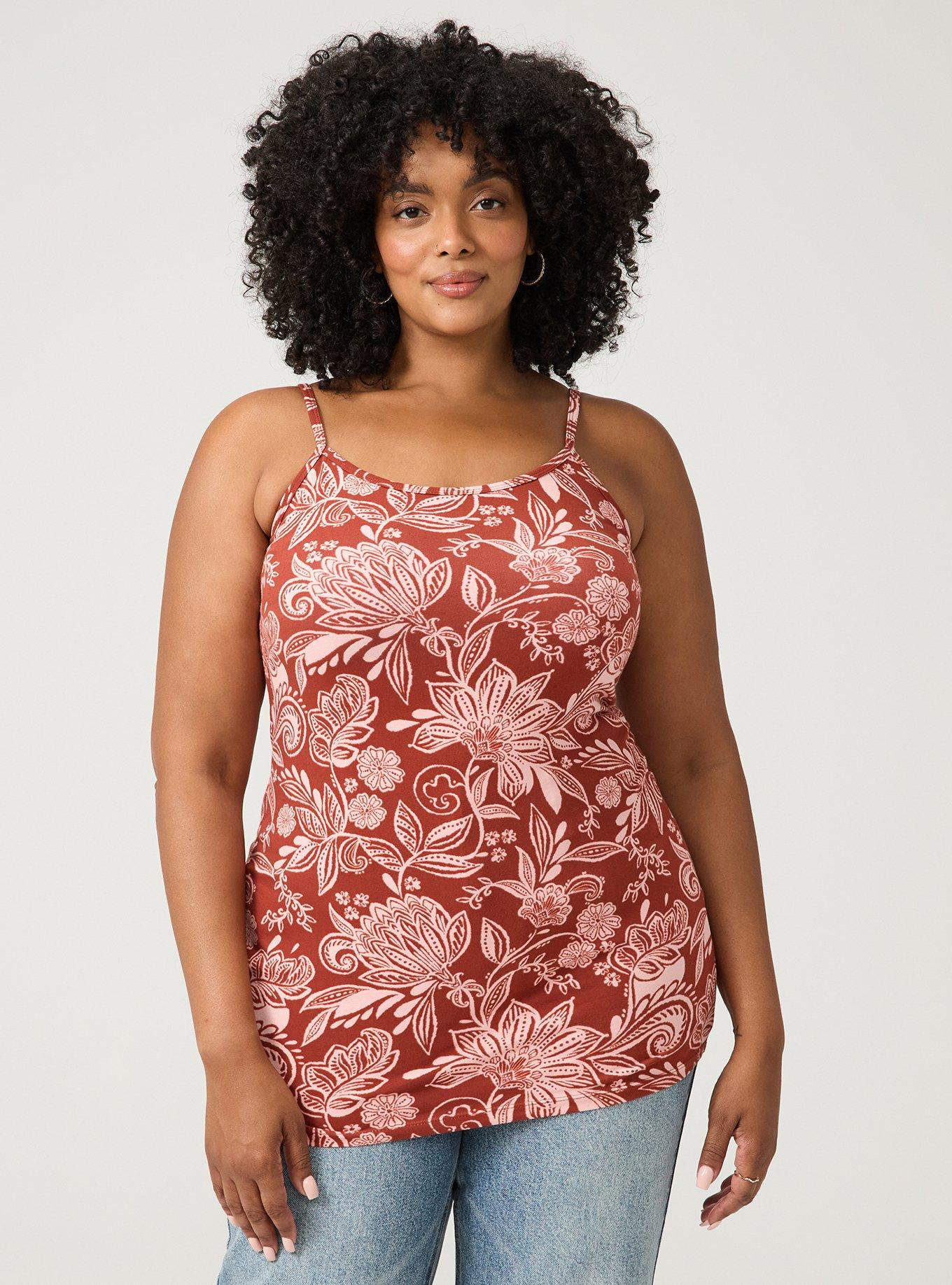 Foxy Tunic Cami, SHANA FLORAL BRICK, hi-res