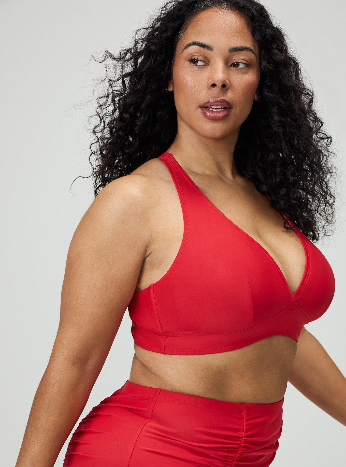 Wireless Triangle Bikini Top, RED, alternate