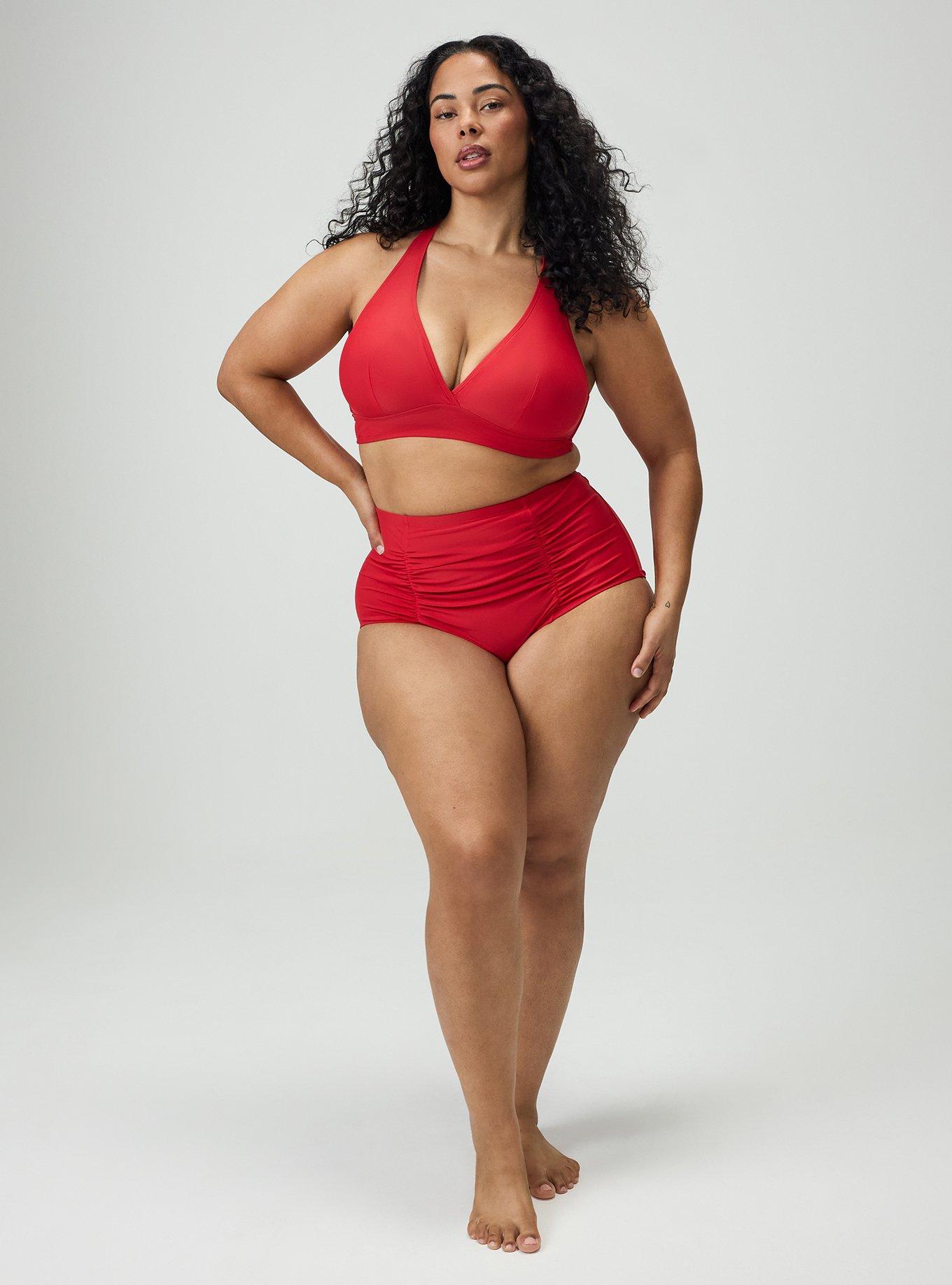 Wireless Triangle Bikini Top, RED, alternate