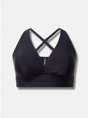 Plus Size Wireless Triangle Bikini Top, DEEP BLACK, hi-res