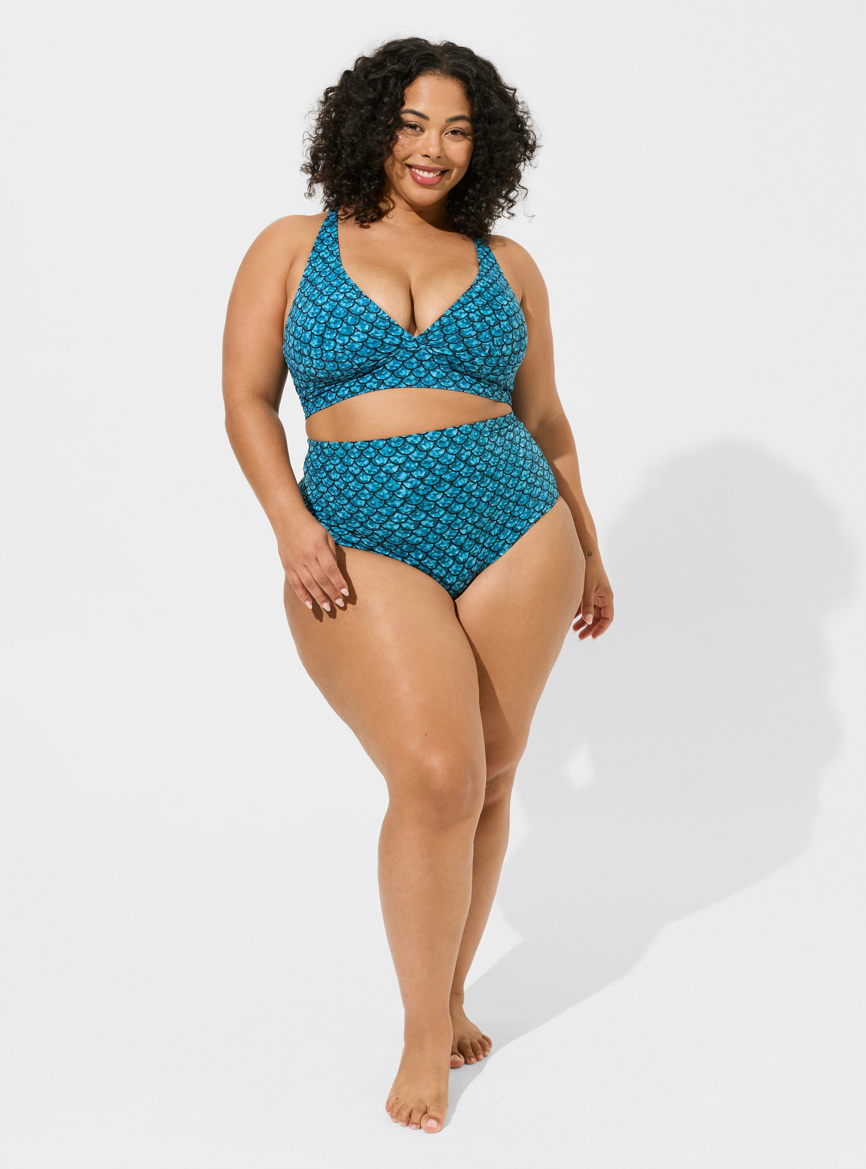 Pacific Vibes Teal Blue Sparkly String Bikini Top