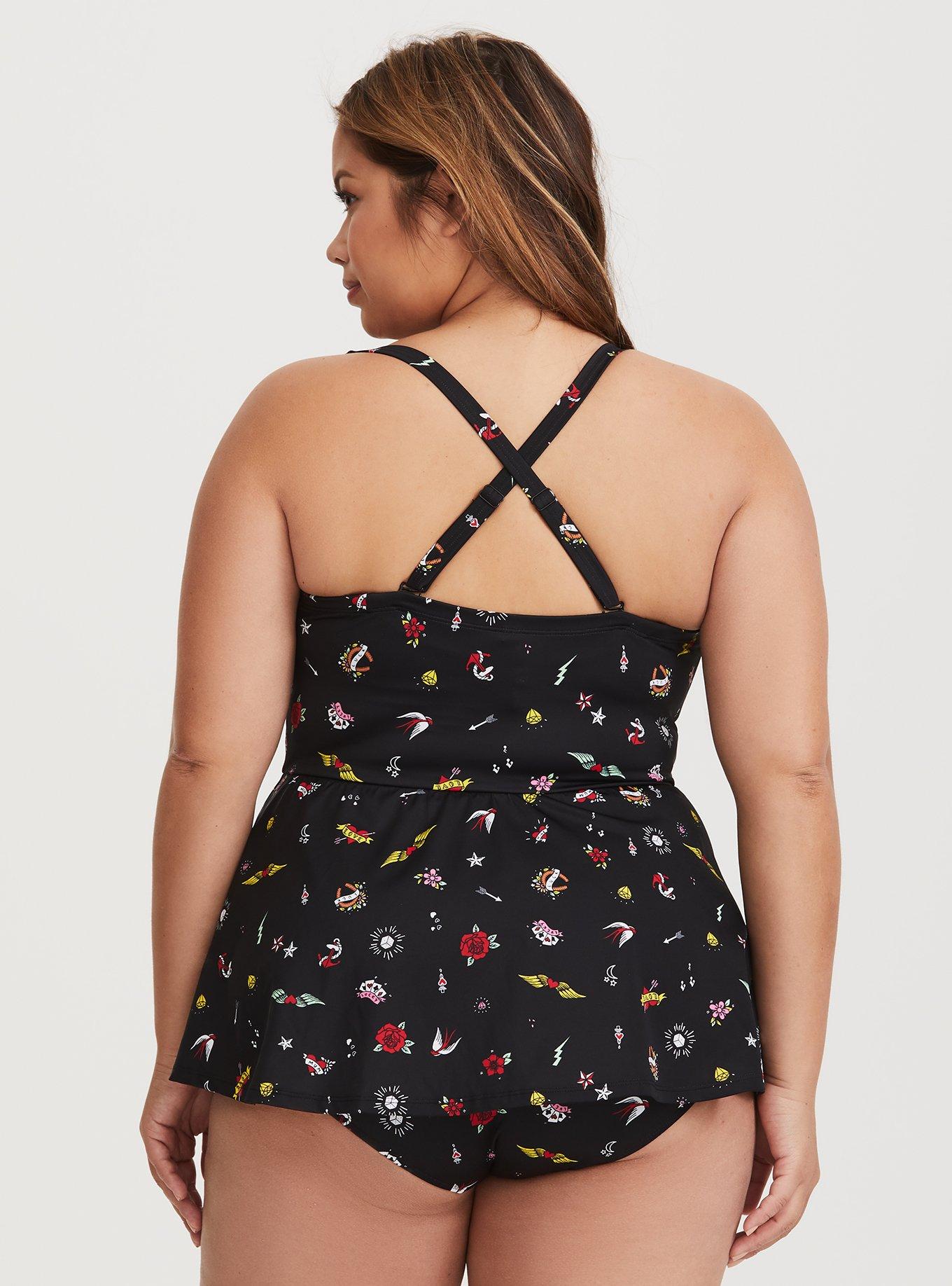 Plus Size - Underwire Push-Up Peplum One Piece Swimsuit - Torrid