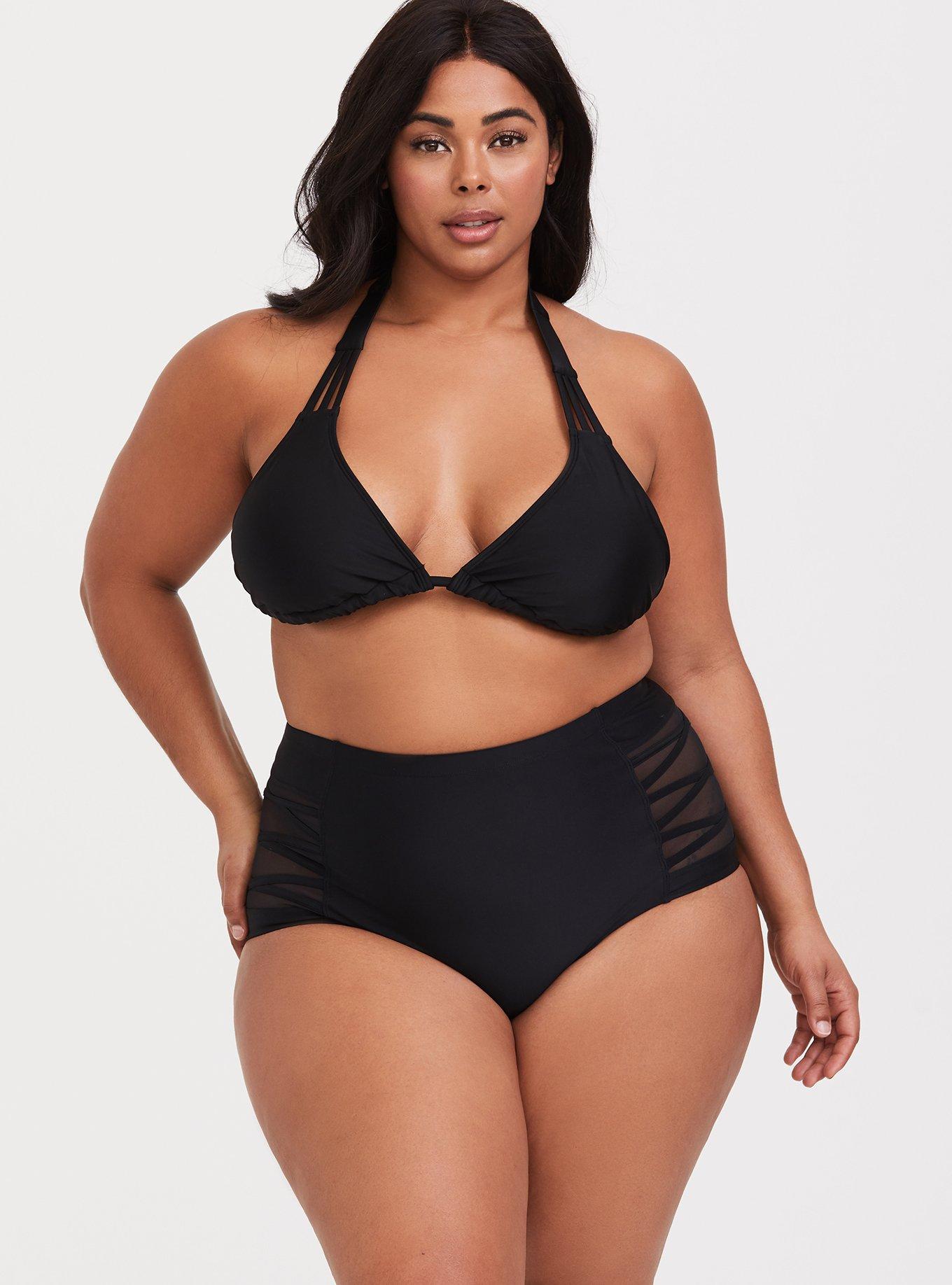 Black Wireless String Bikini Top, , hi-res