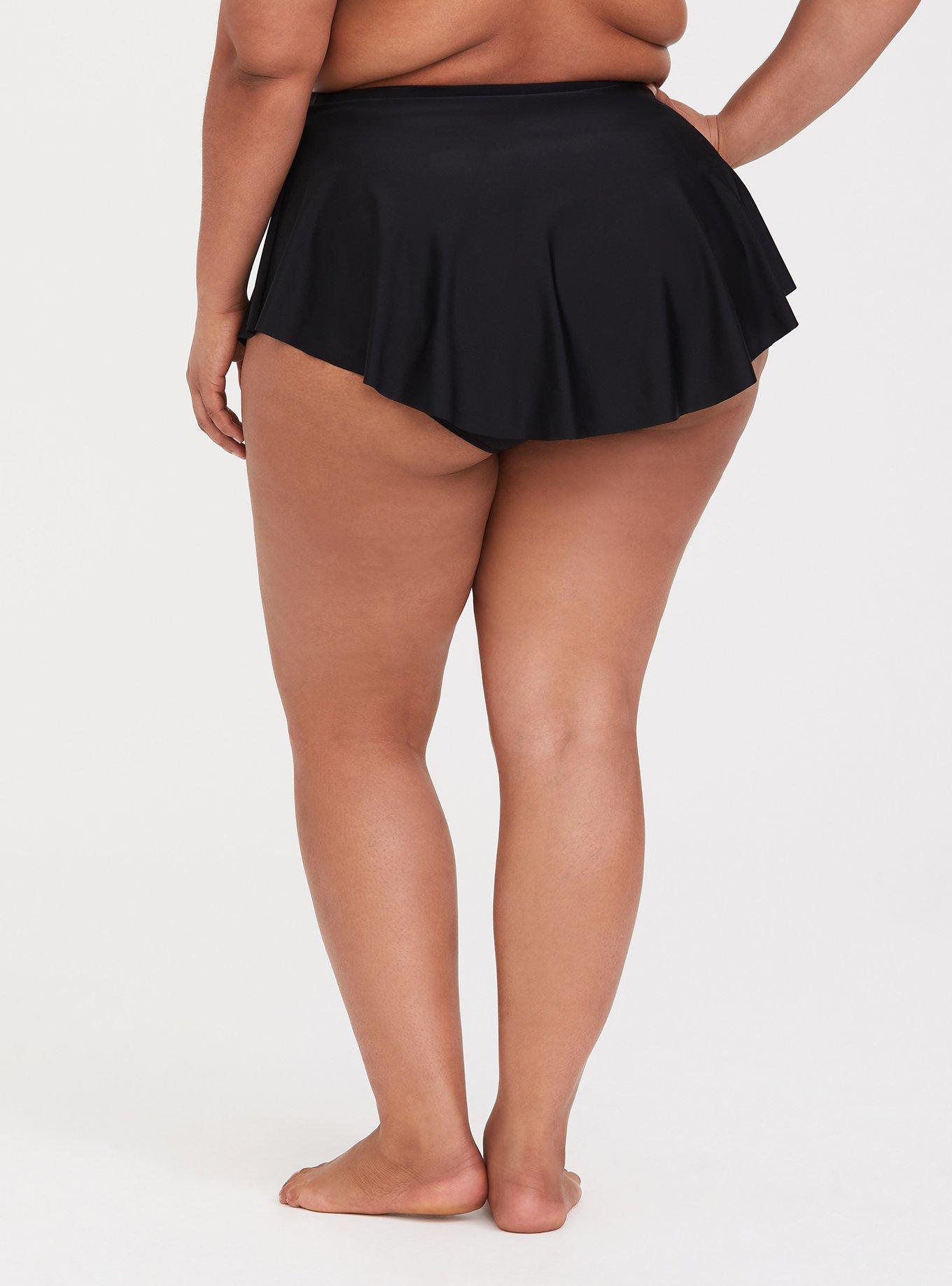 High waisted outlet black swim skirt