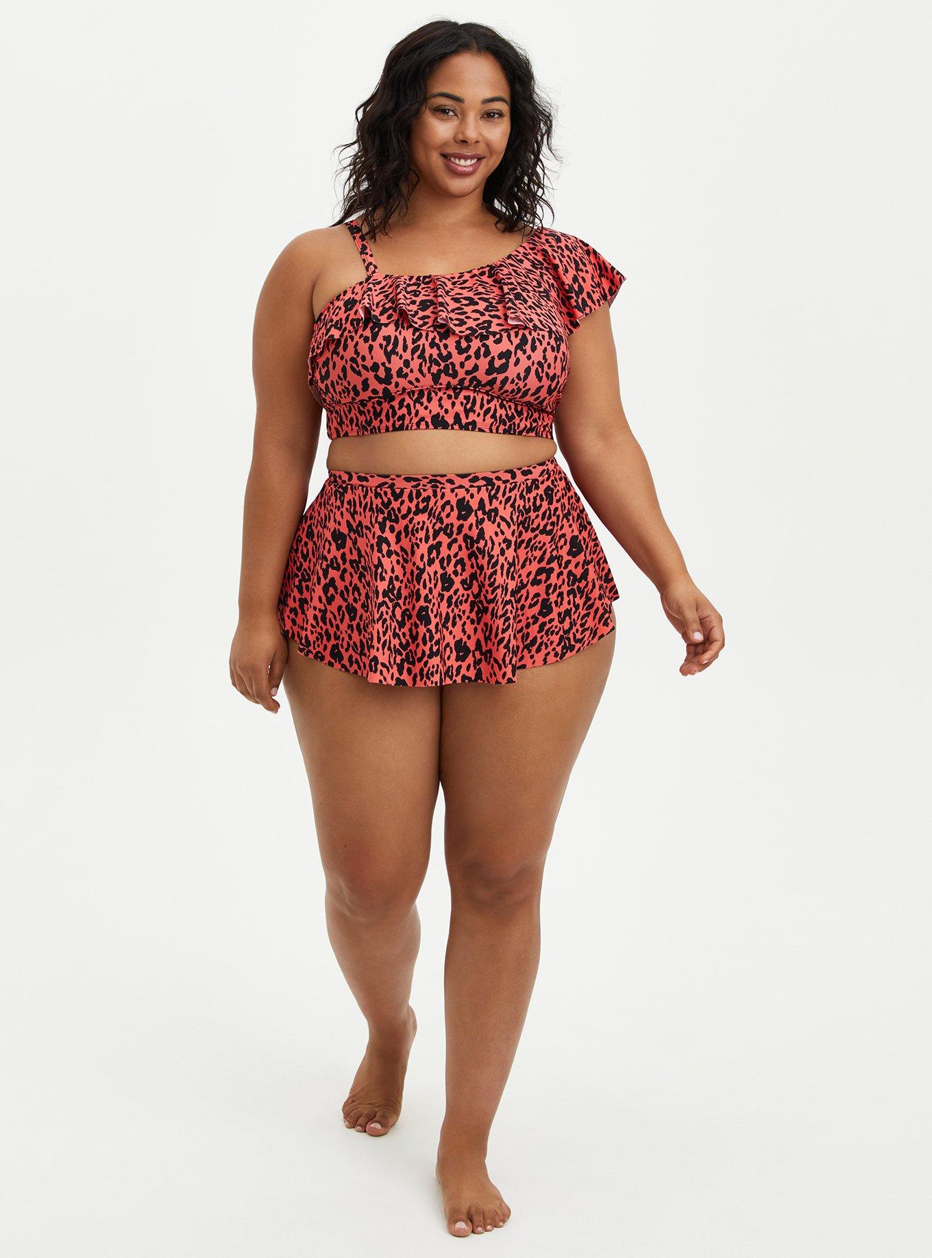 Plus size high waisted swim skirt online