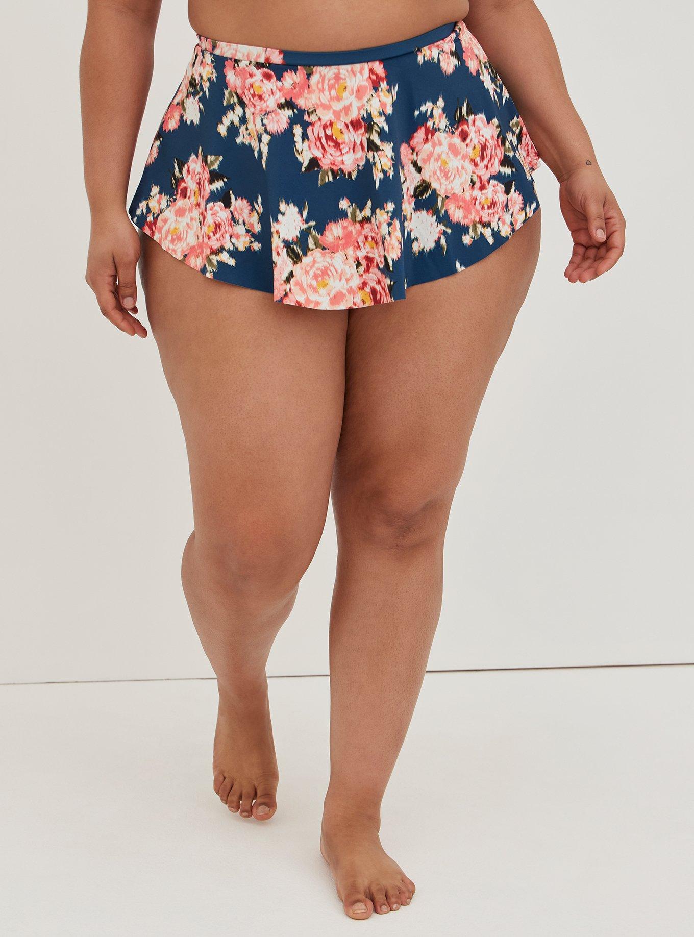 Plus Size - High-Rise Long Skater Swim Skirt With Brief - Torrid