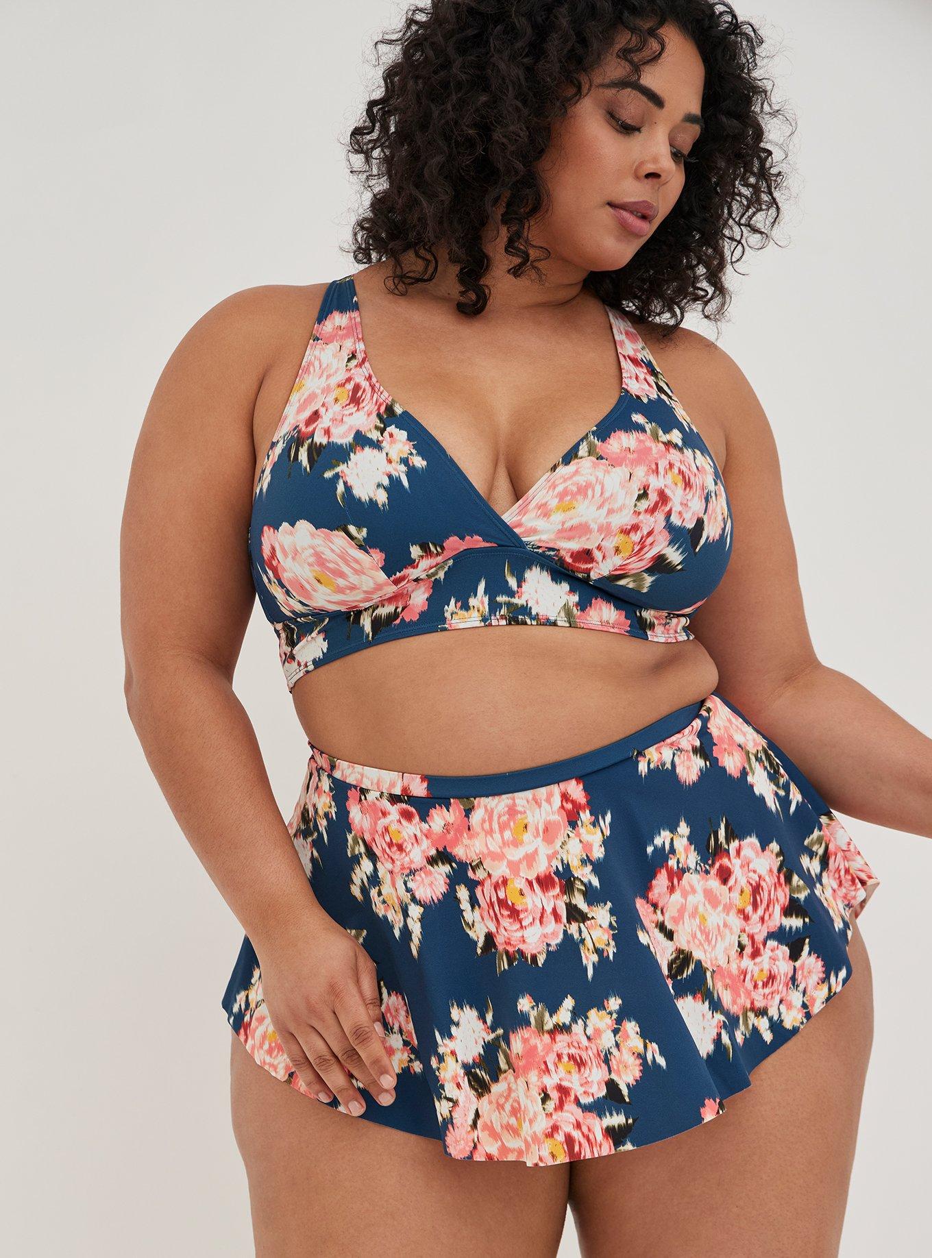 Plus Size - High-Rise Long Skater Swim Skirt With Brief - Torrid