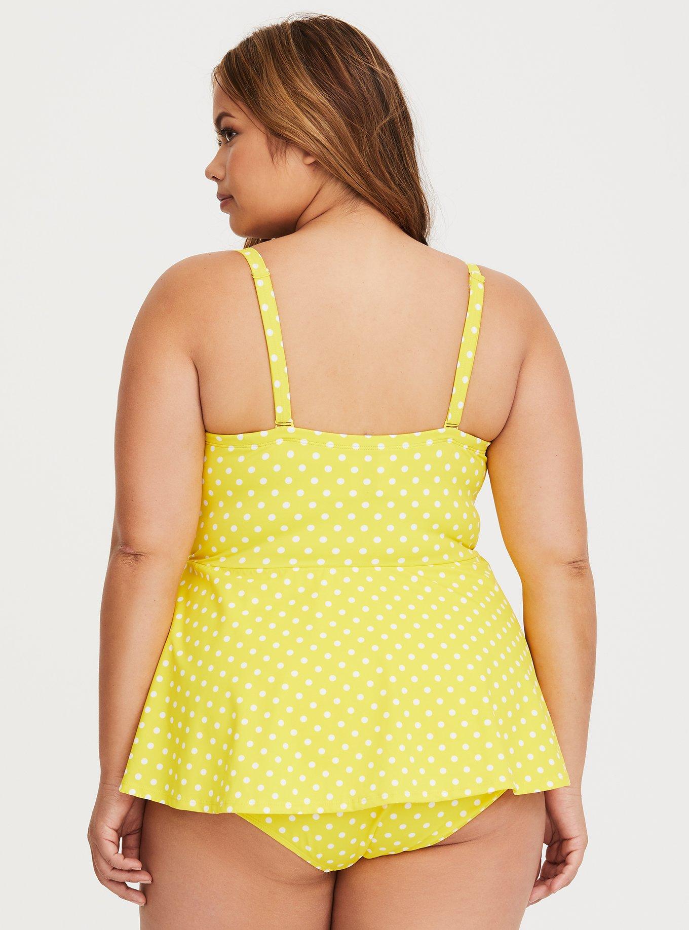 Plus size outlet polka dot swimdress