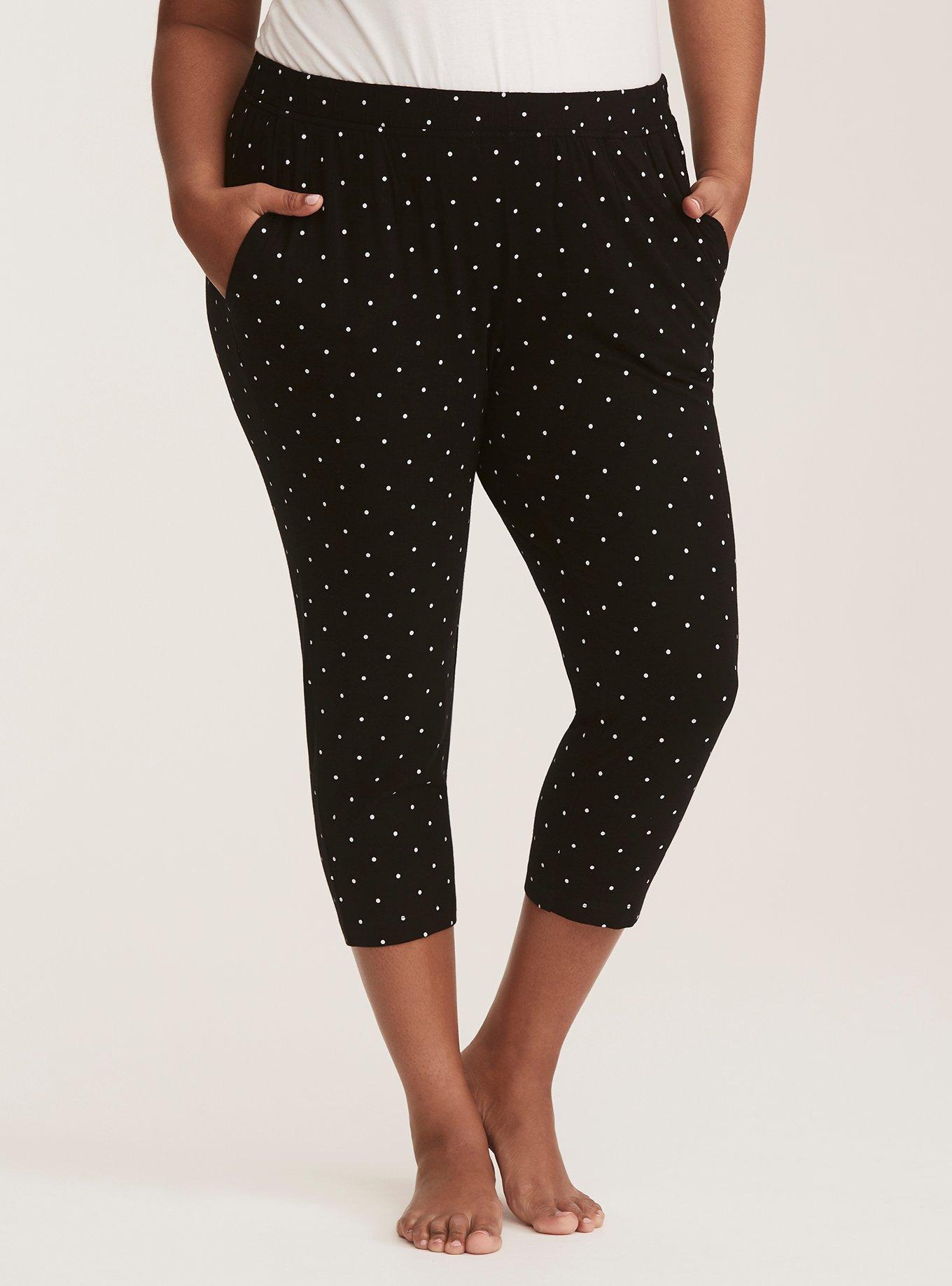 Plus Size Sleep Polka Dot Cropped Jogger Pajama Pants Torrid