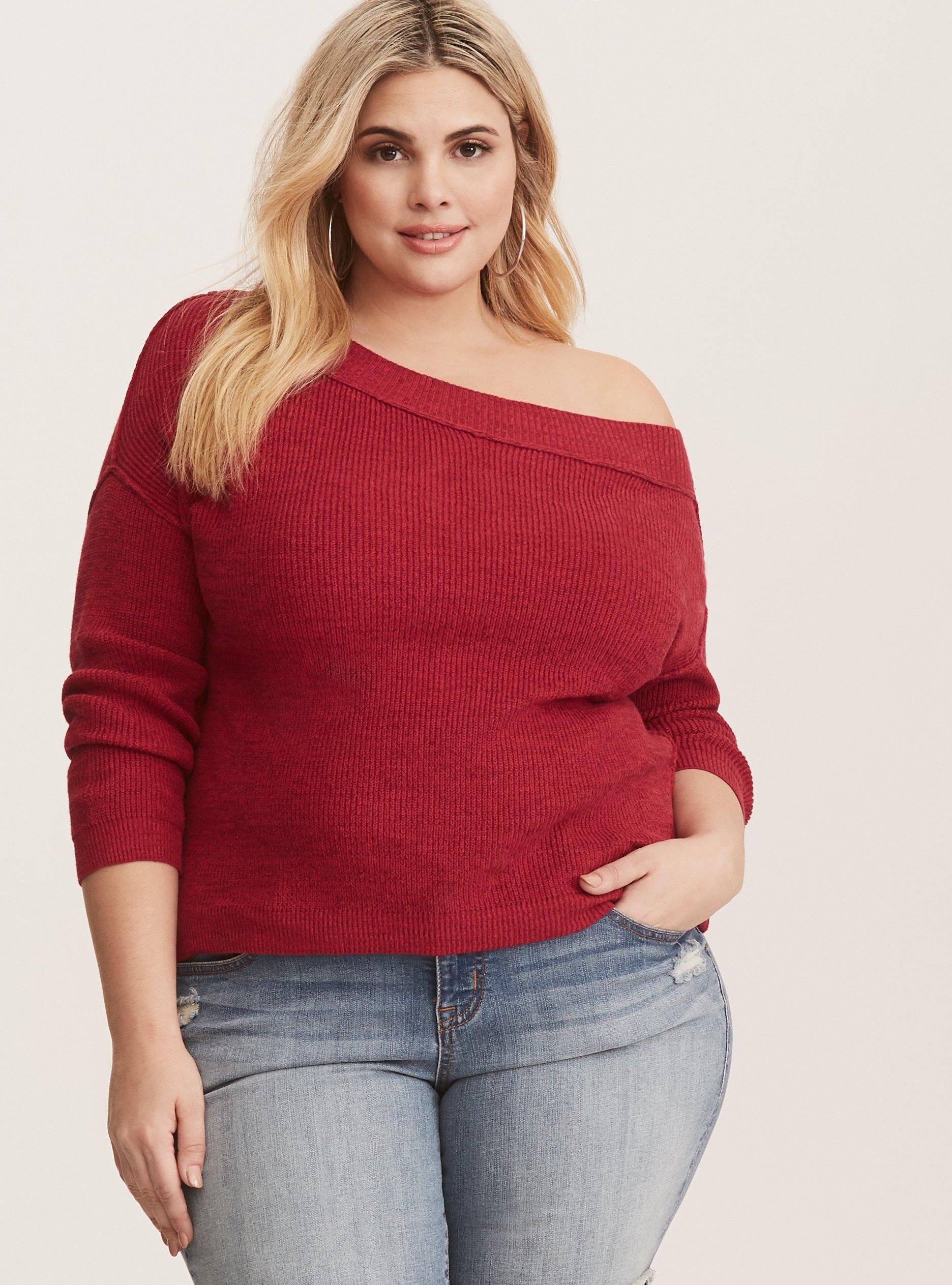 Womens plus size best sale off the shoulder sweatshirt