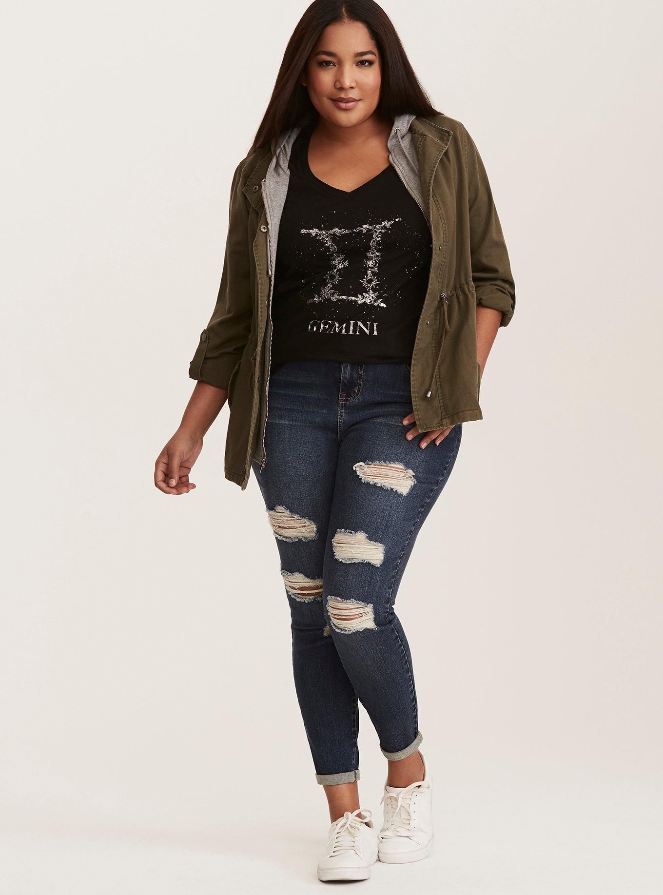 Zodiac Gemini V-Neck Tee, DEEP BLACK, alternate