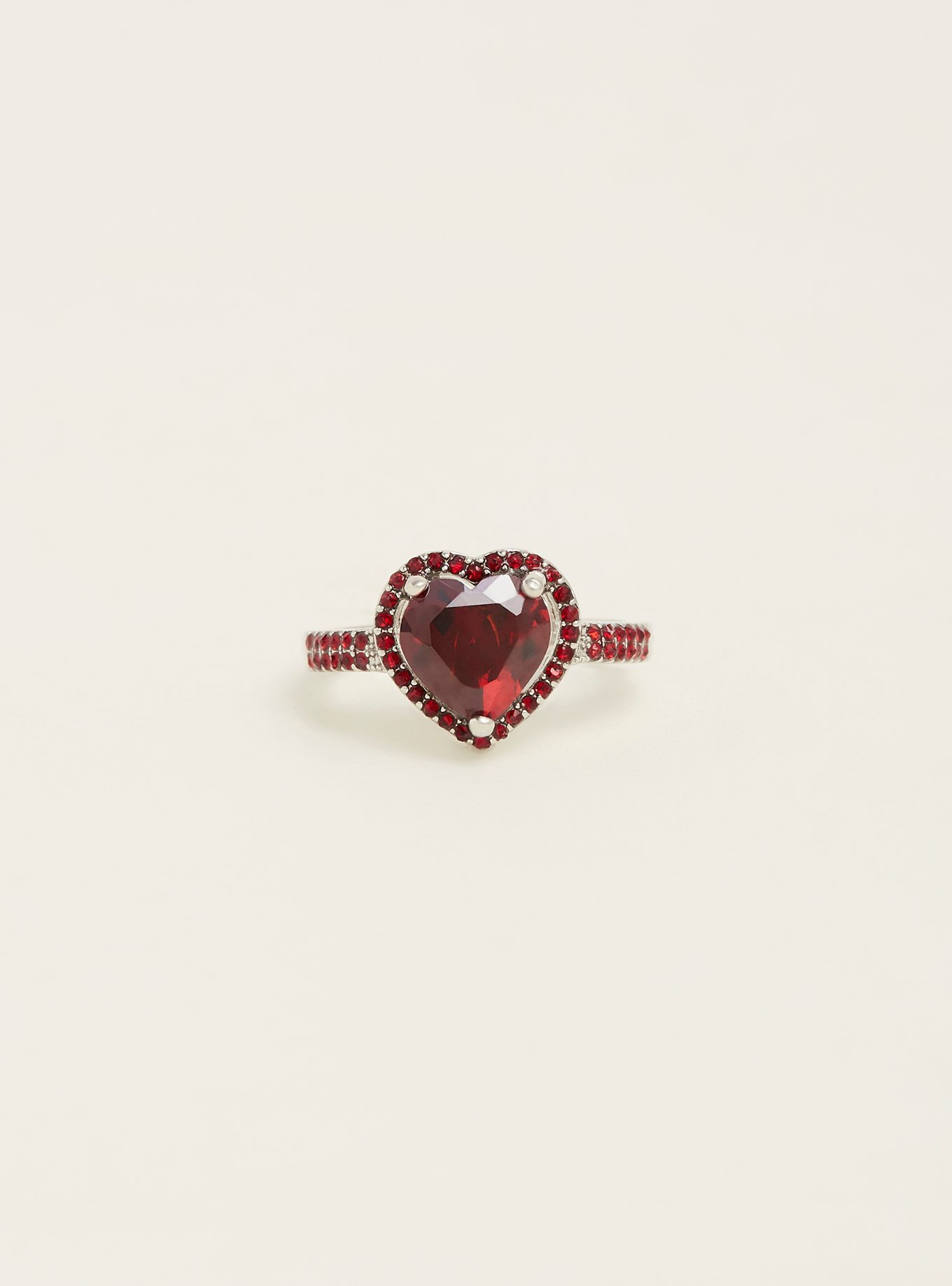 Plus Size - Red Heart Rhinestone Ring - Torrid