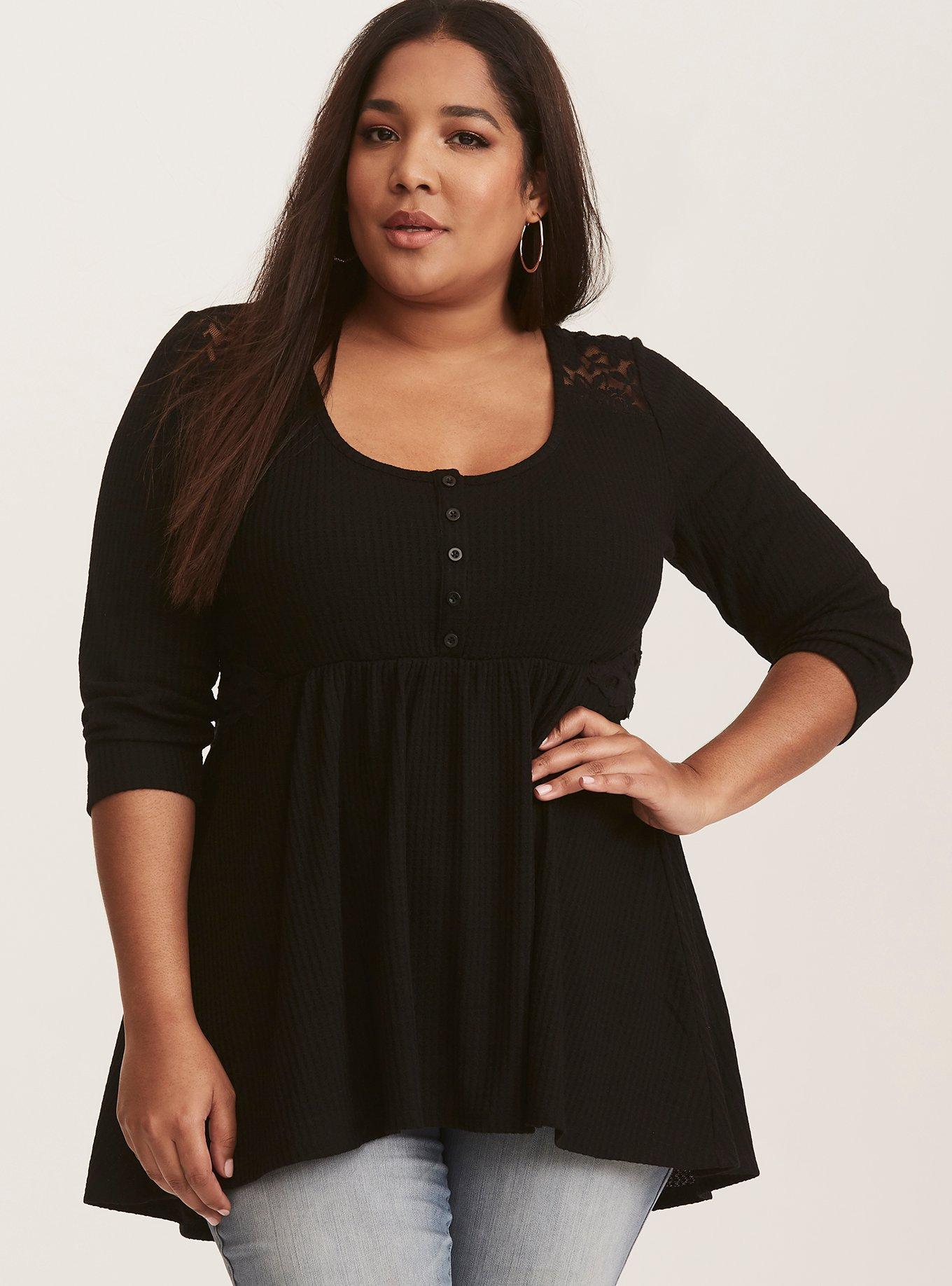 Plus Size - Jeggings - Black Wash with Lace Inset - Torrid