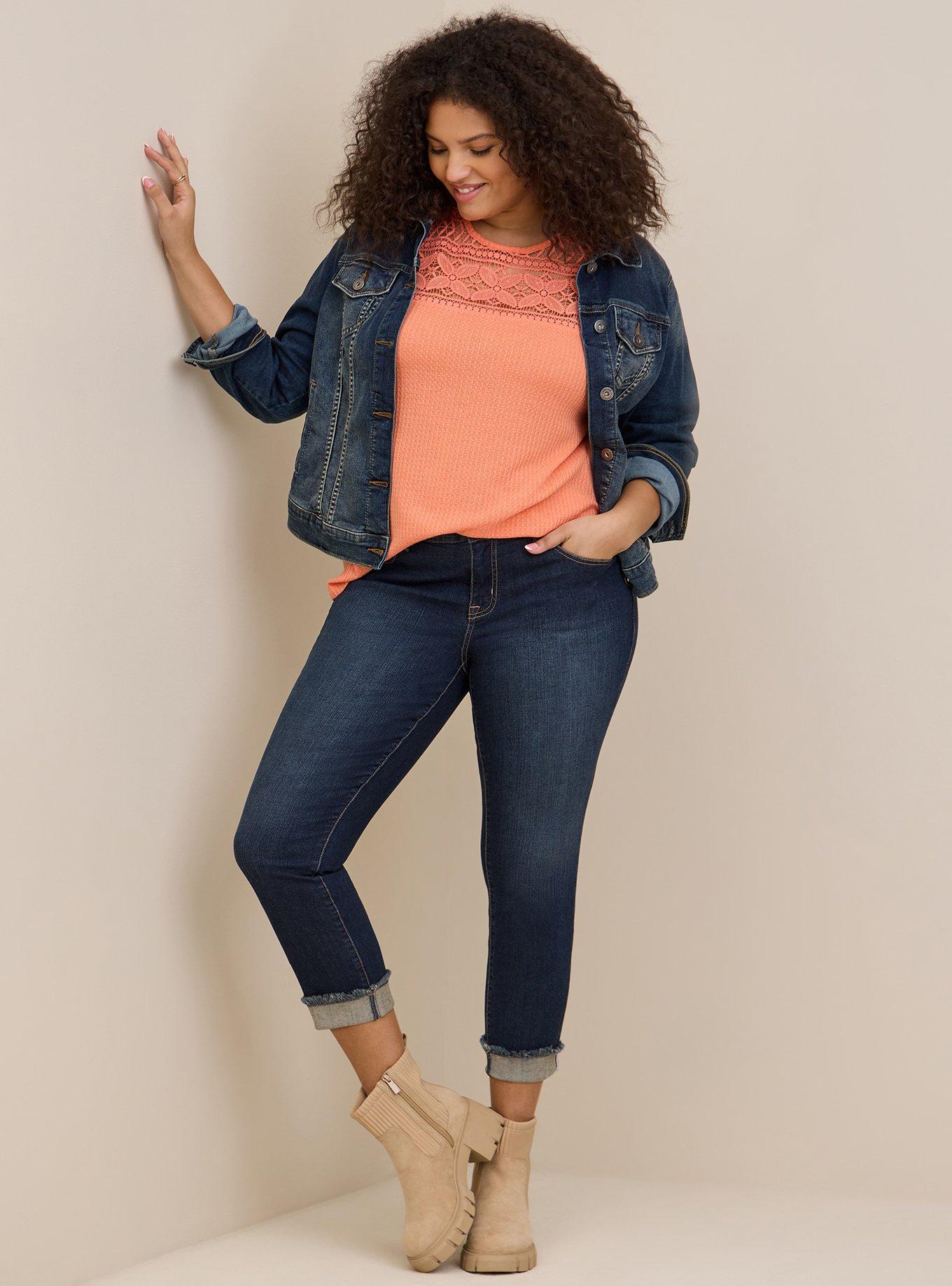 Plus Size - Crop Boyfriend Straight Vintage Stretch Mid-Rise Jean - Torrid