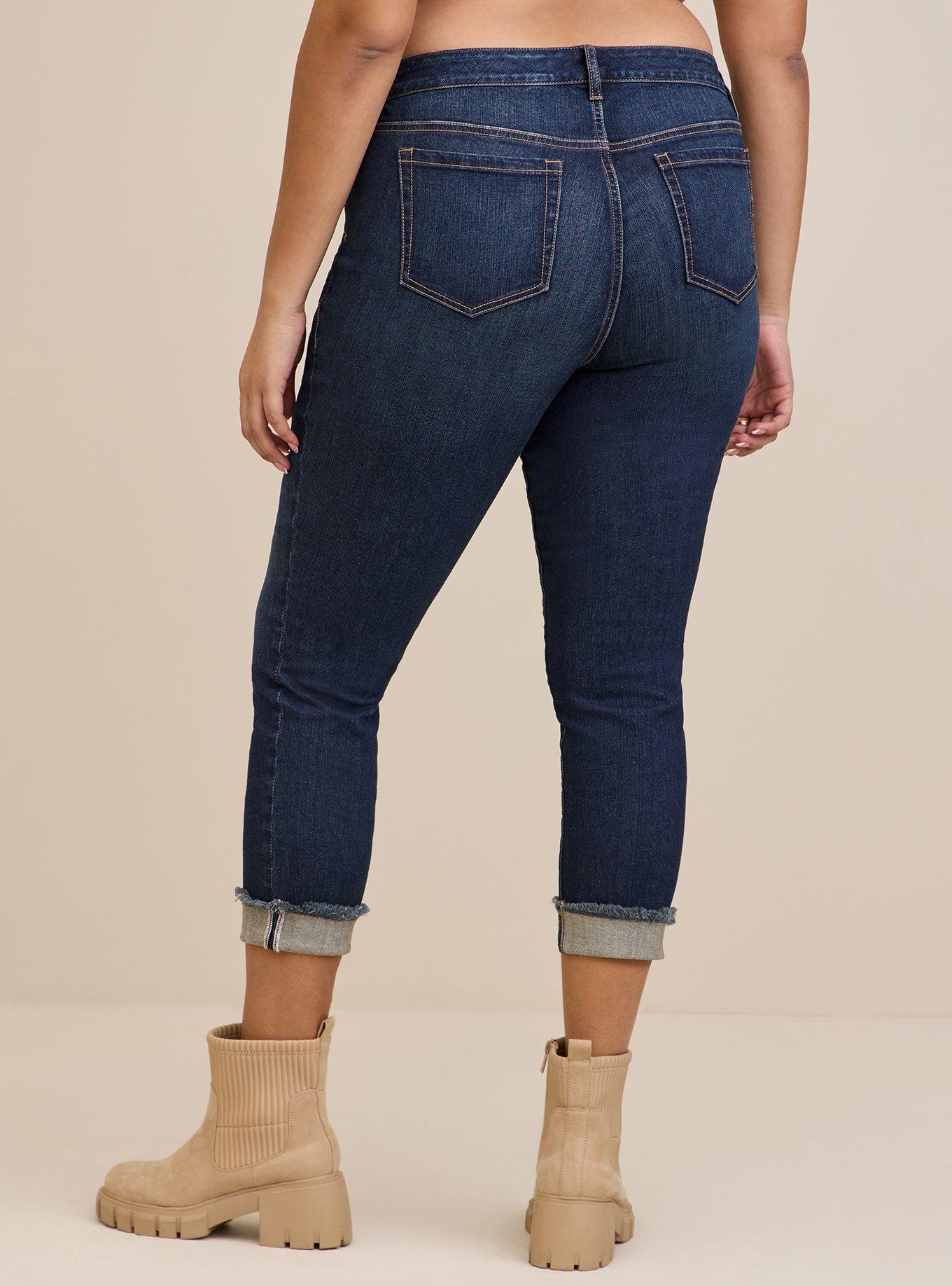 Plus Size - Crop Boyfriend Straight Vintage Stretch Mid-Rise Jean - Torrid