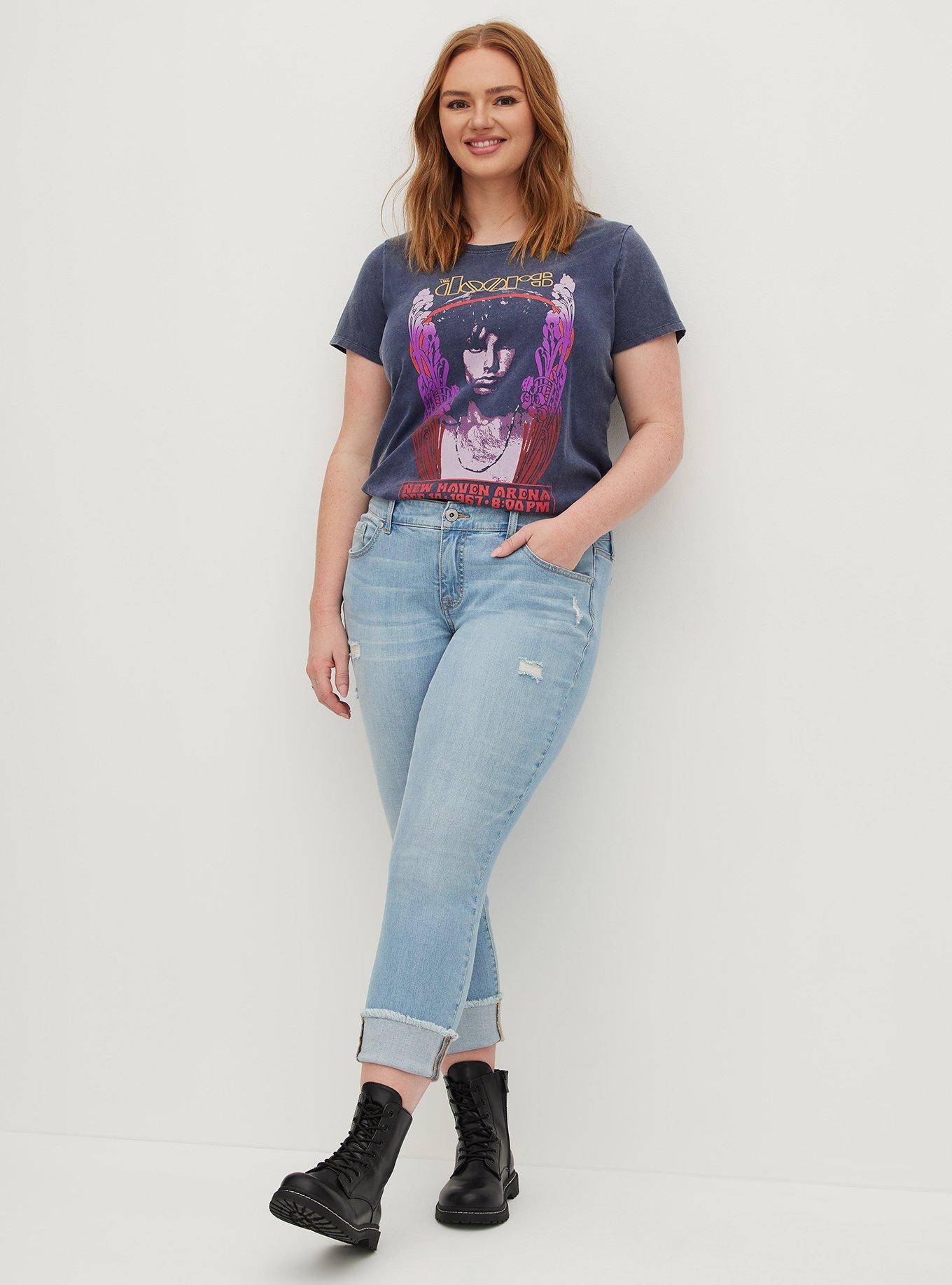 Plus Size Crop Boyfriend Straight Vintage Stretch Mid-Rise Jean, BITE THE BULLET, alternate