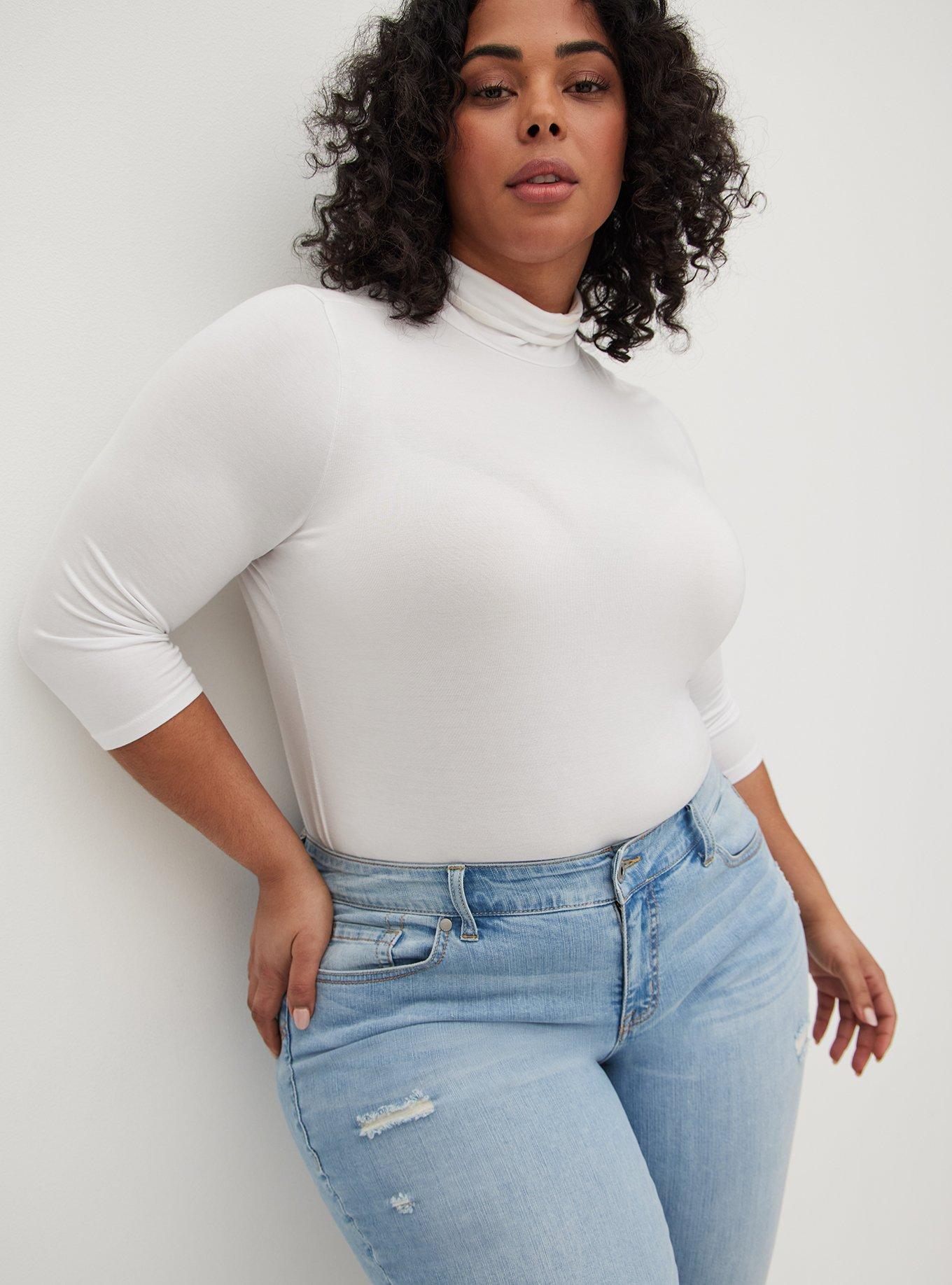 Plus Size Crop Boyfriend Straight Vintage Stretch Mid-Rise Jean, BITE THE BULLET, alternate
