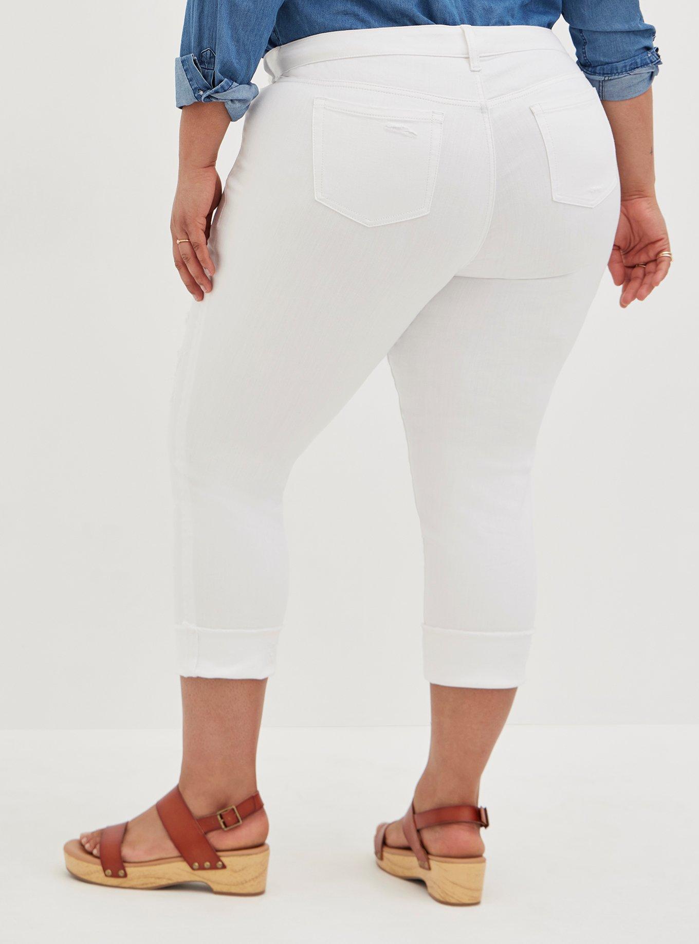 Crop Boyfriend Straight Vintage Stretch Mid-Rise Jean, DESTRUCTED WHITE, alternate