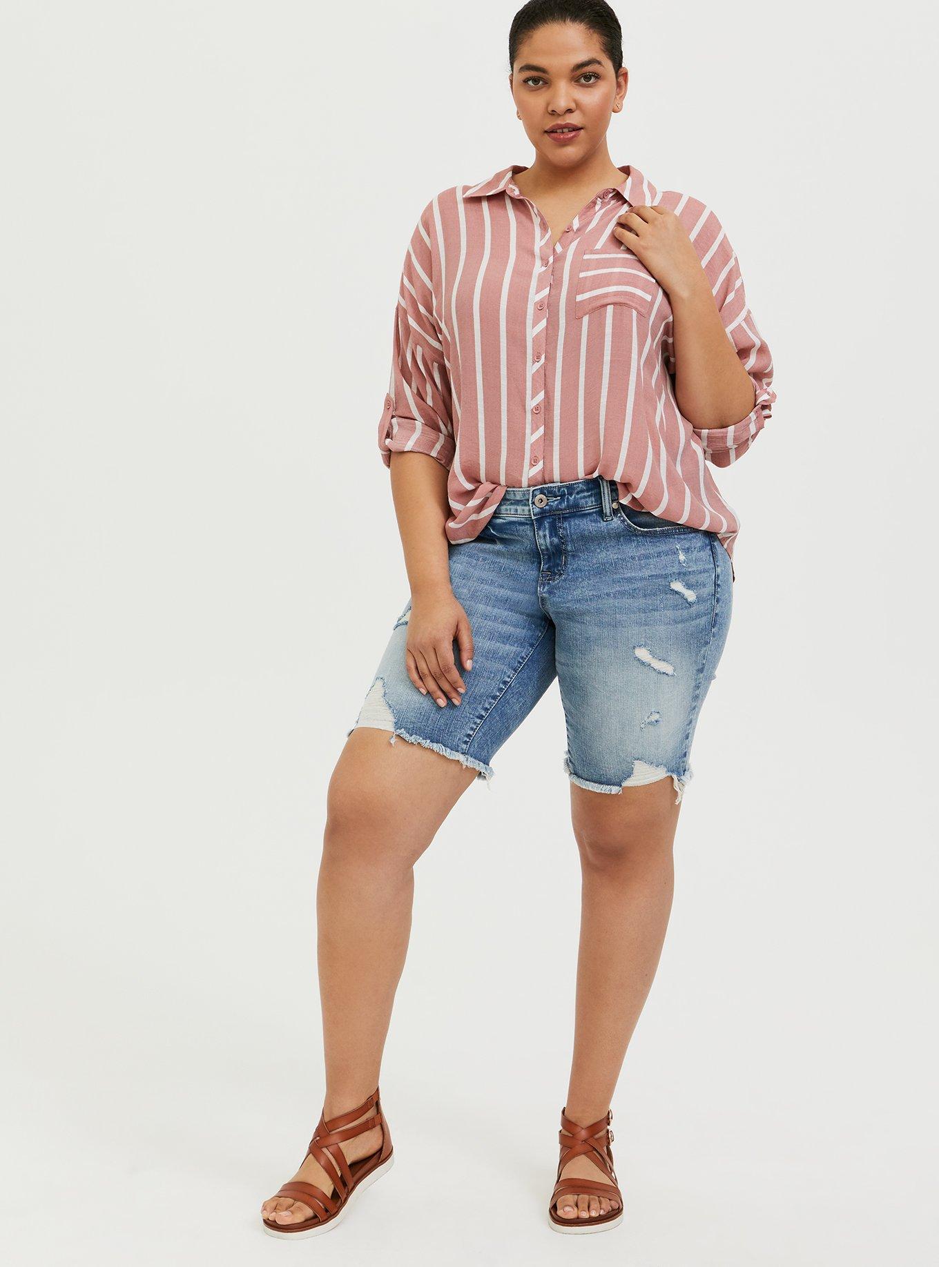 Bermuda Boyfriend Vintage Stretch Mid-Rise Short