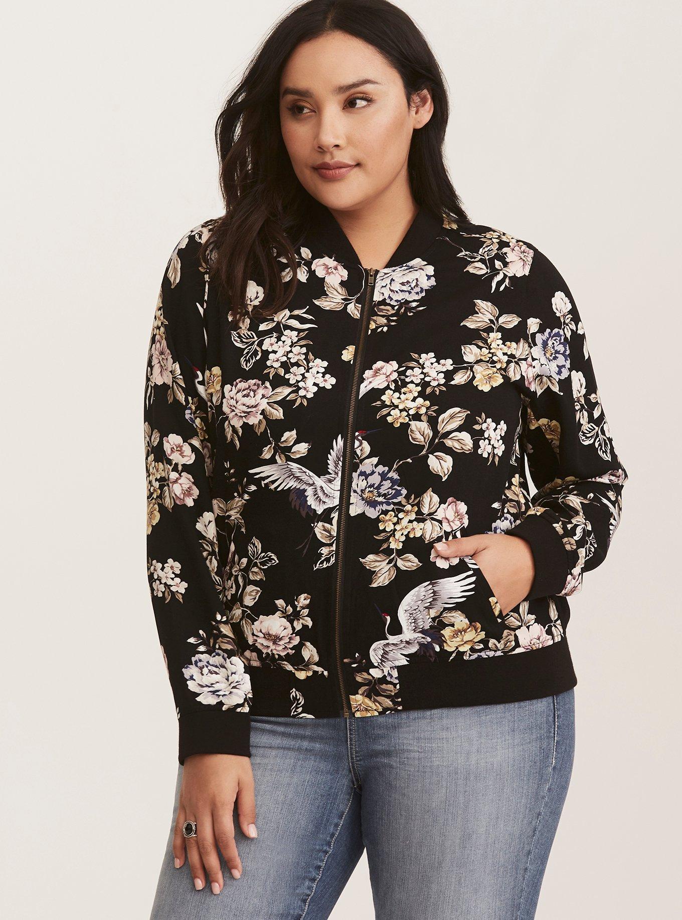 Twill Print Bomber, , alternate