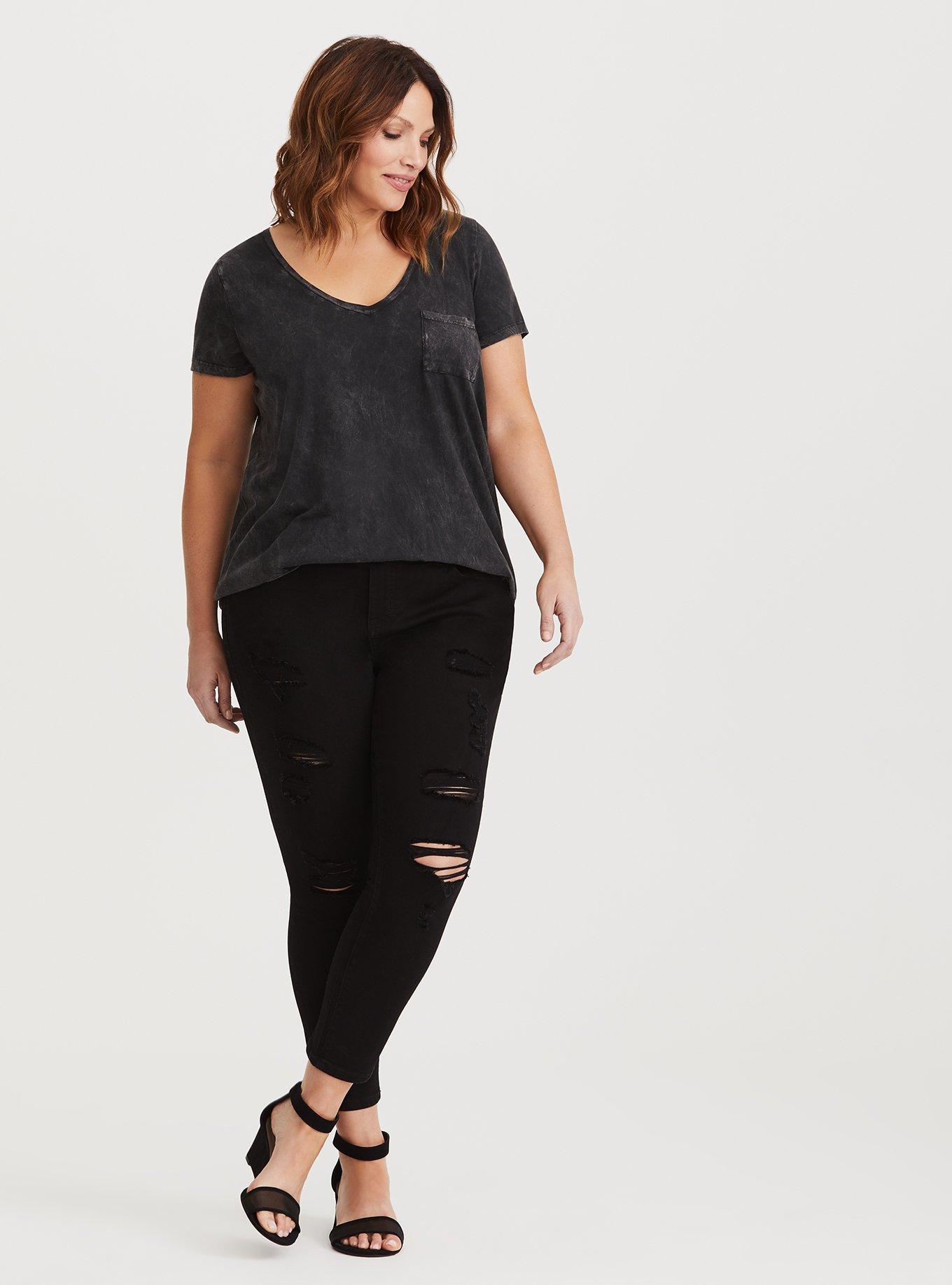 Torrid black hot sale ripped jeans