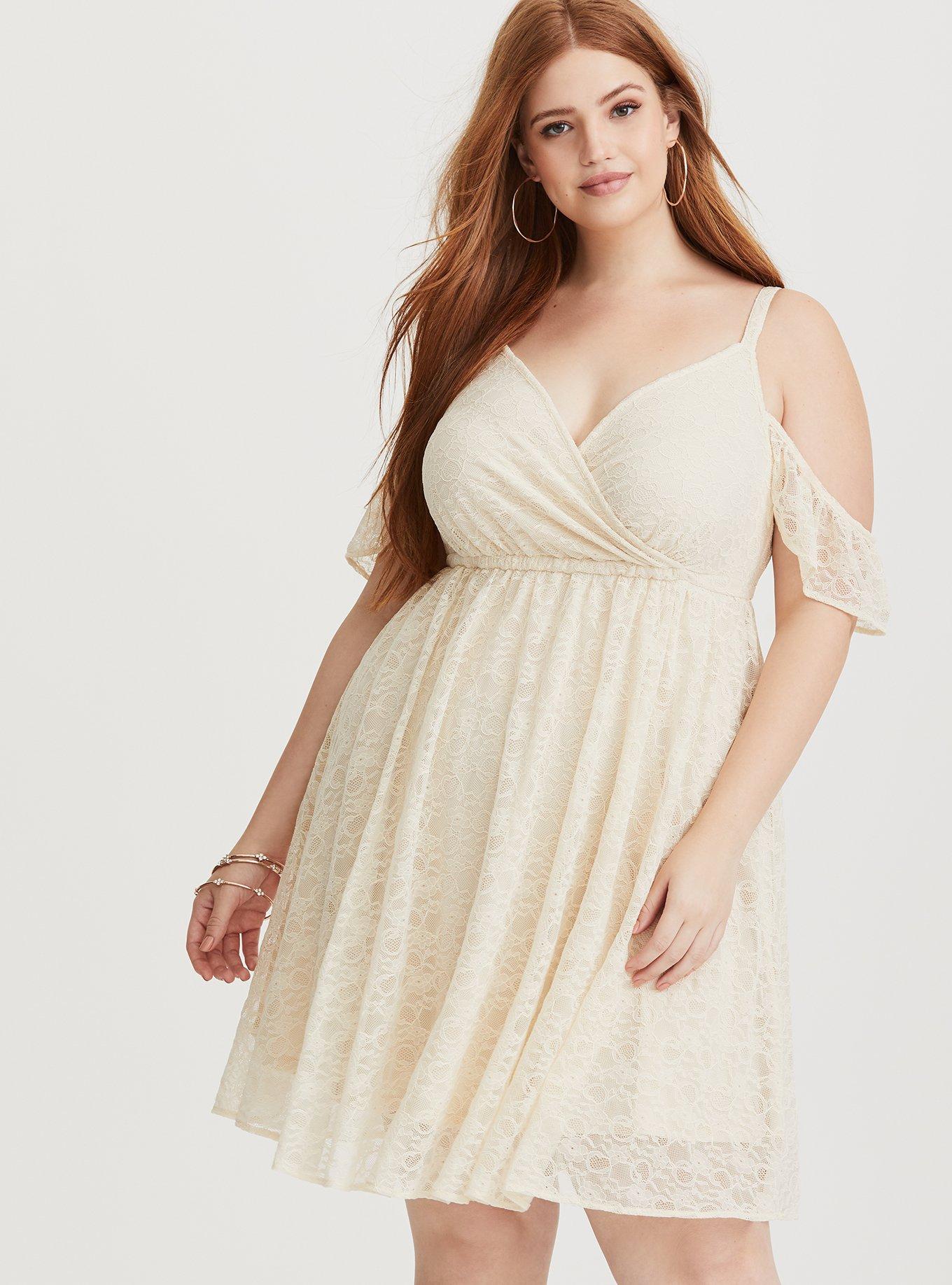 Torrid white lace dress sale