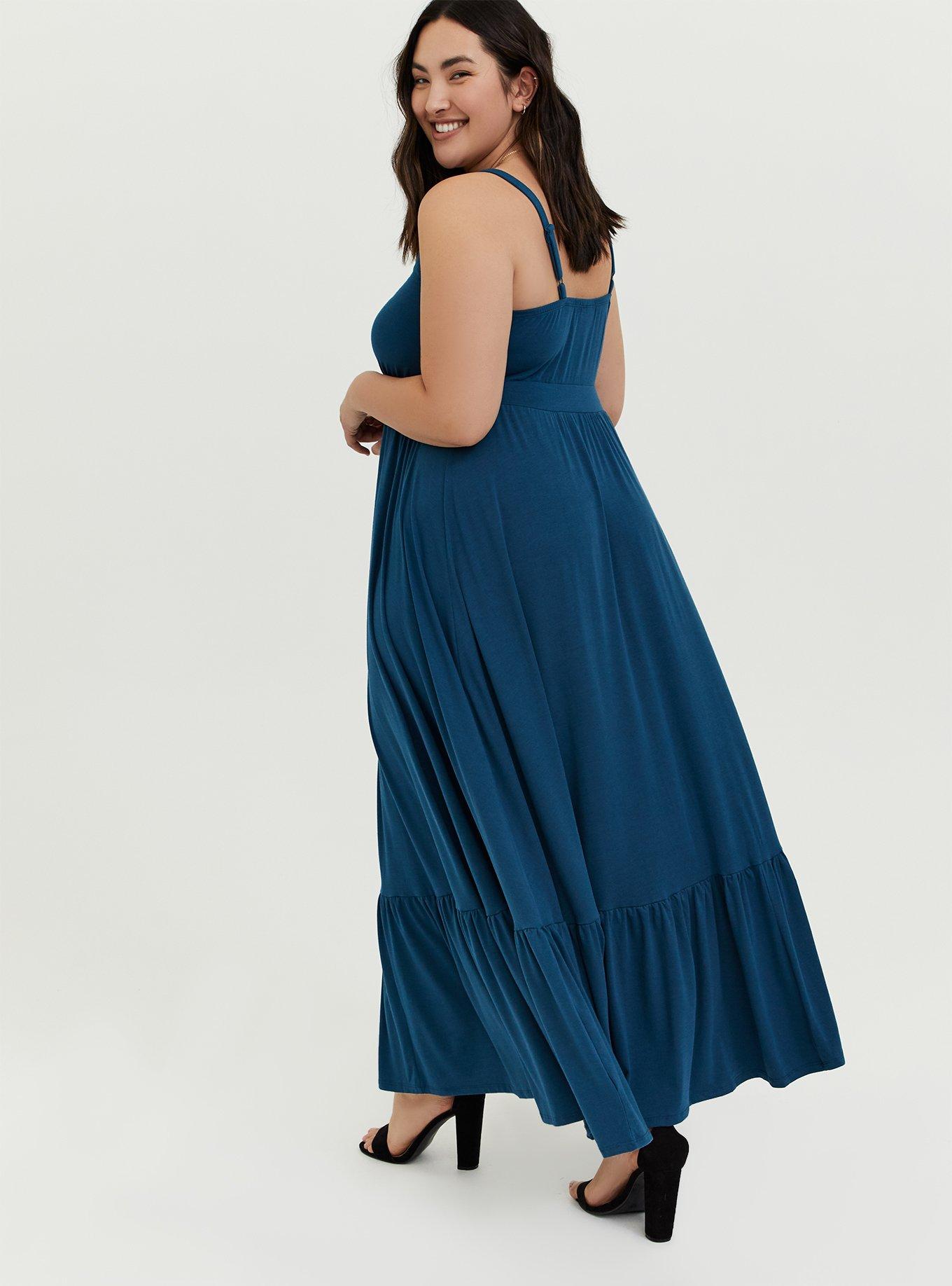 Plus Size - Maxi Jersey Shirred Dress - Torrid