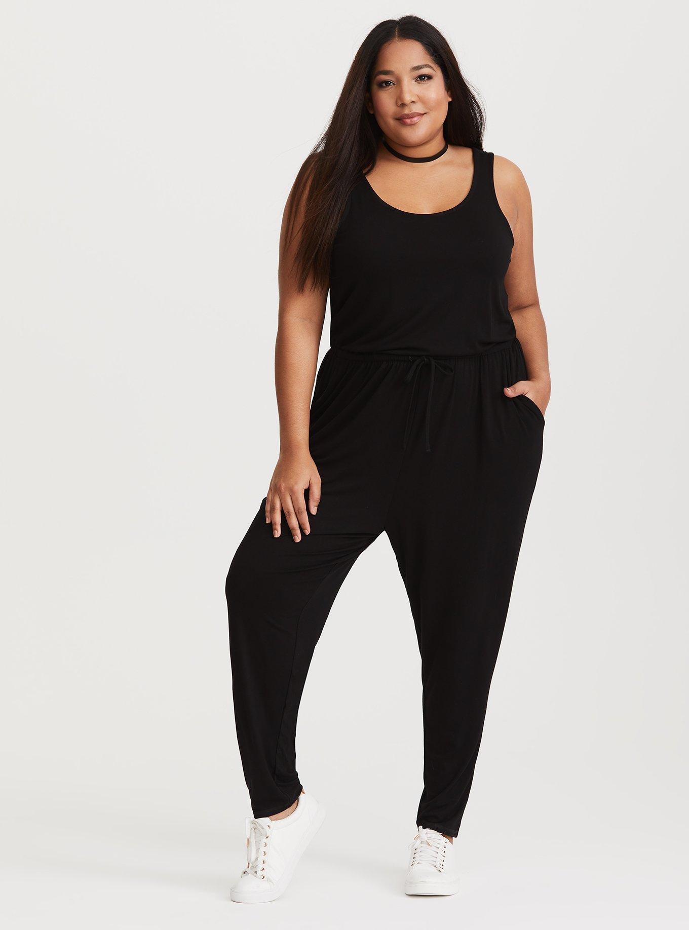 Jumpsuit Women, Plus Size Jumpsuit, Jersey Jumpsuit, Harem Jumpsuit, Plus  Size Clothing, Black Jumpsuit, Loose Jumpsuit, Casual G1338 