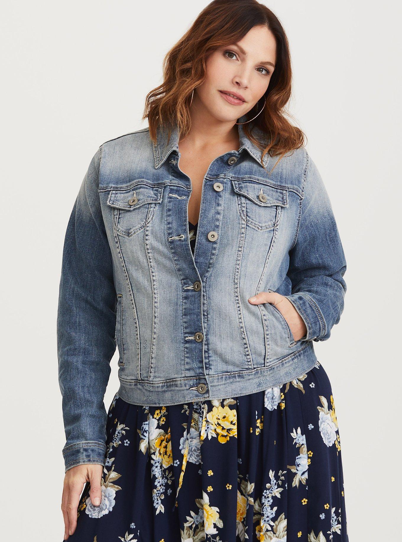 Plus Size - Distressed Jean Jacket - Torrid