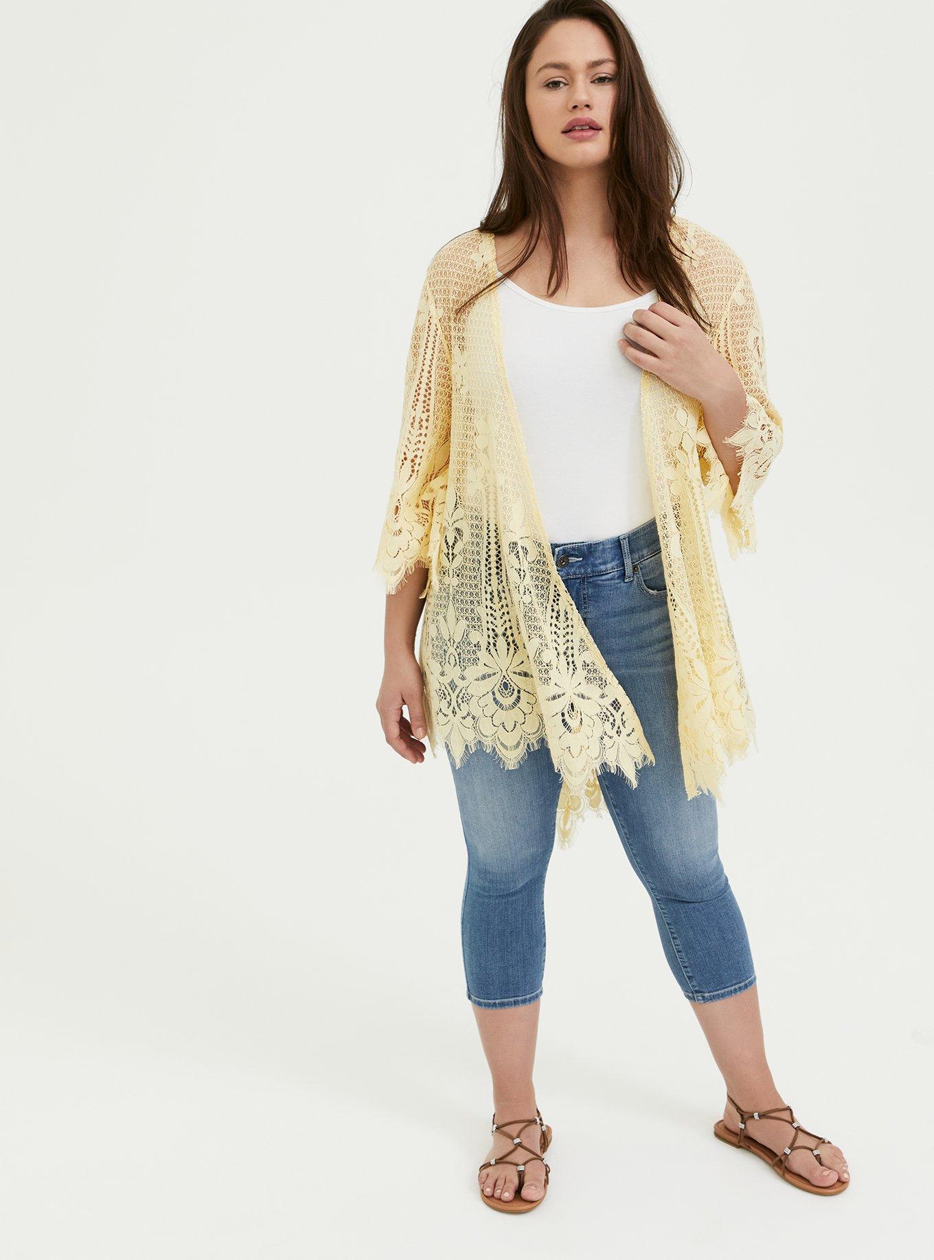 Plus Size Scalloped Lace Kimono Torrid