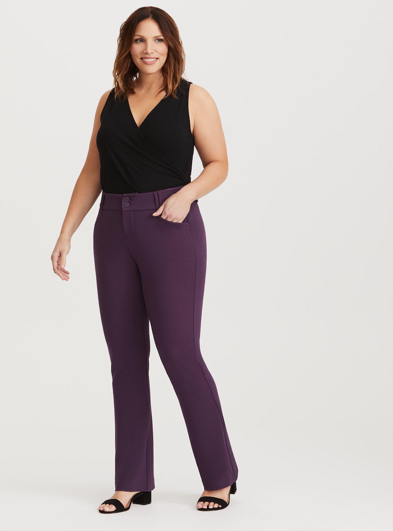 Purple Trouser Pant - Ponte, PURPLE INDIGO, alternate