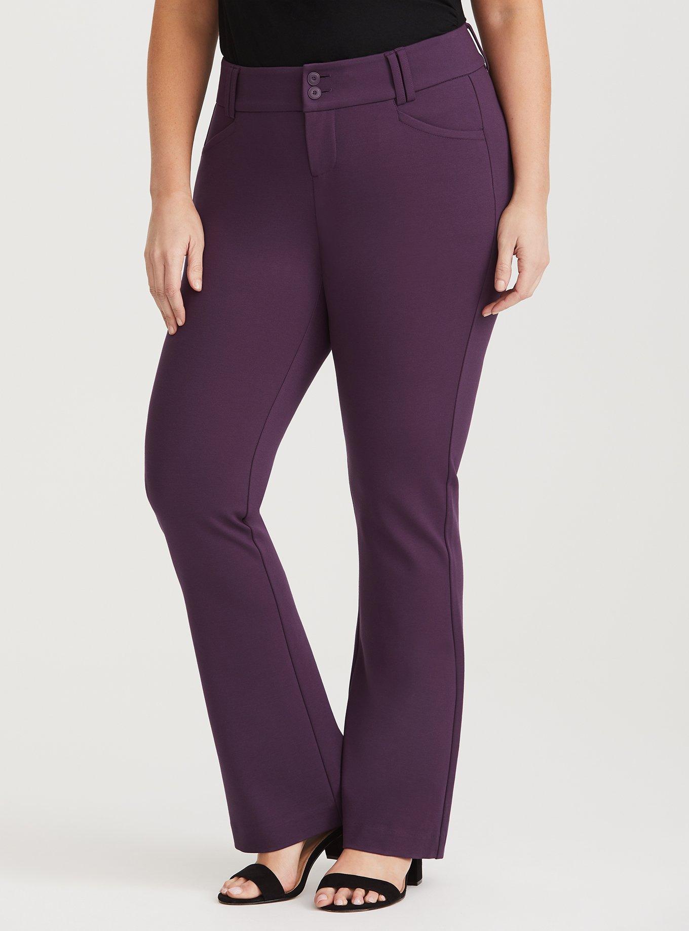 Purple Trouser Pant - Ponte, PURPLE INDIGO, hi-res