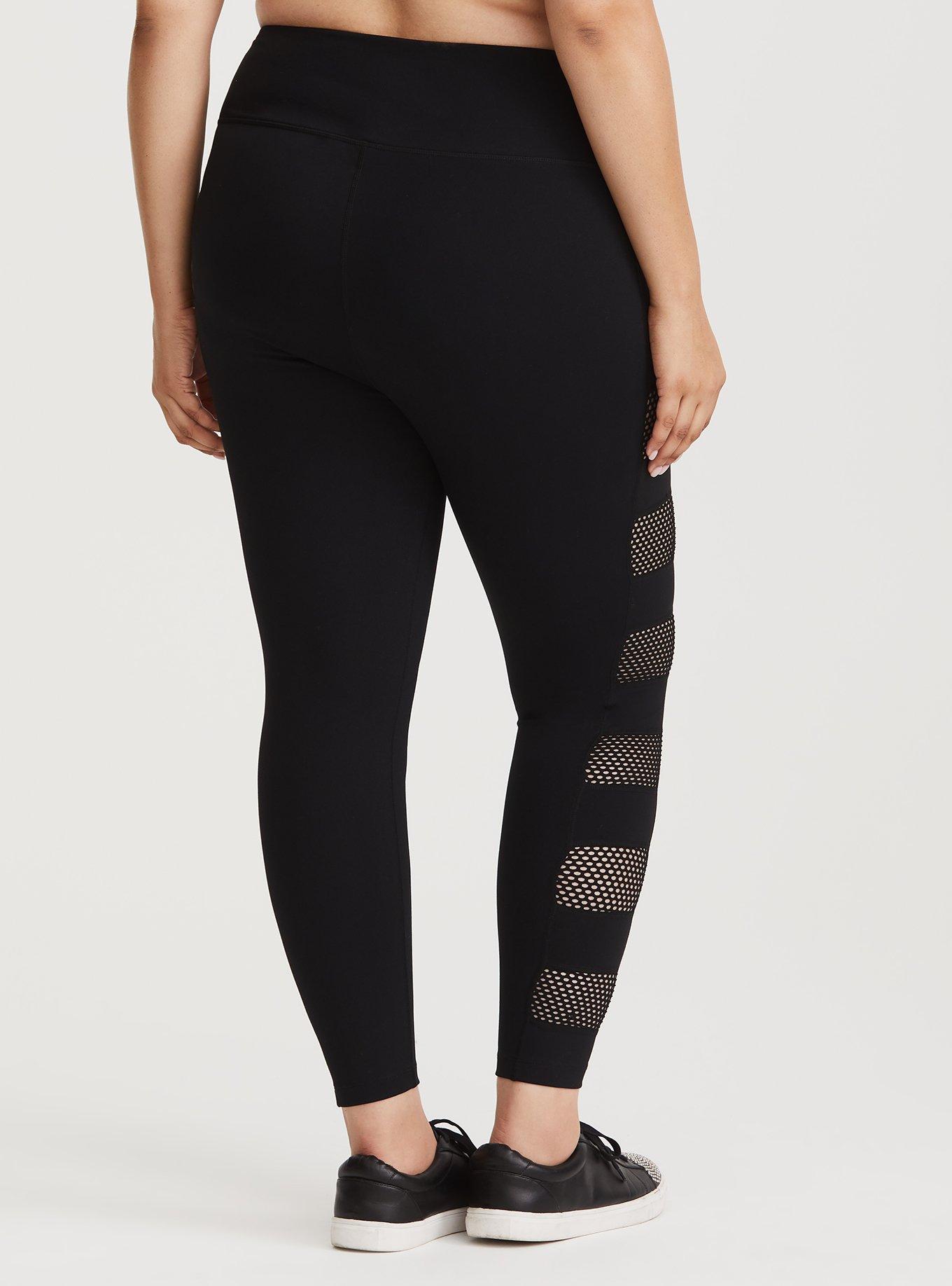 Black Ladder Mesh Active Legging, BLACK, alternate