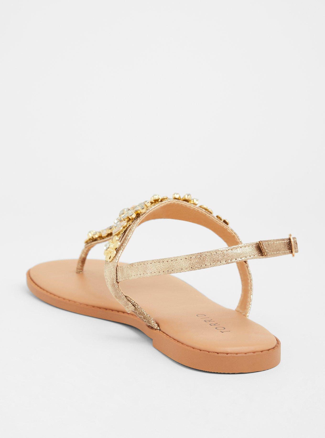 Rhinestone sandals wide store width